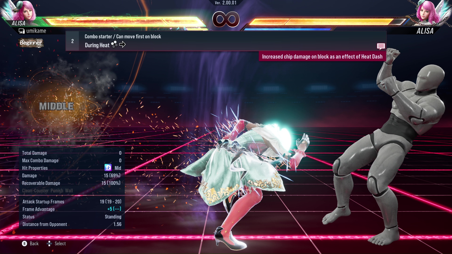 Combo starter / Can move first on block