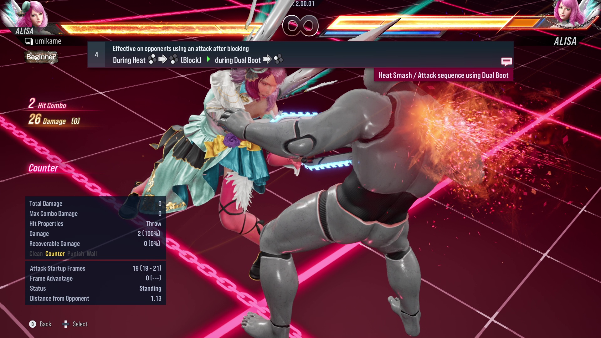 Effective on opponents using an attack after blocking