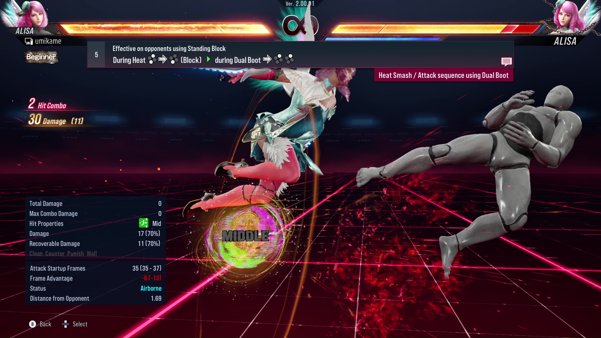 Effective on opponents using Standing Block