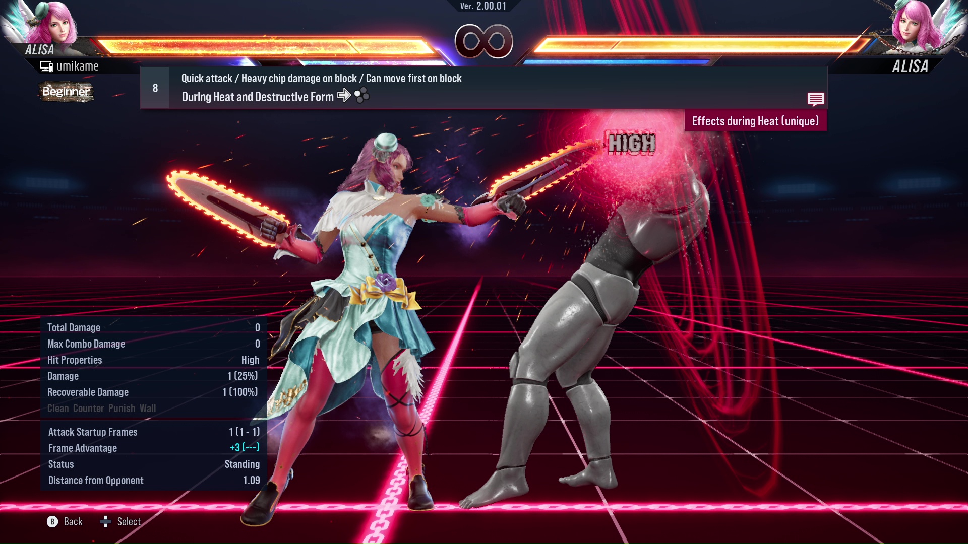 Quick attack / Heavy chip damage / Can move first on block