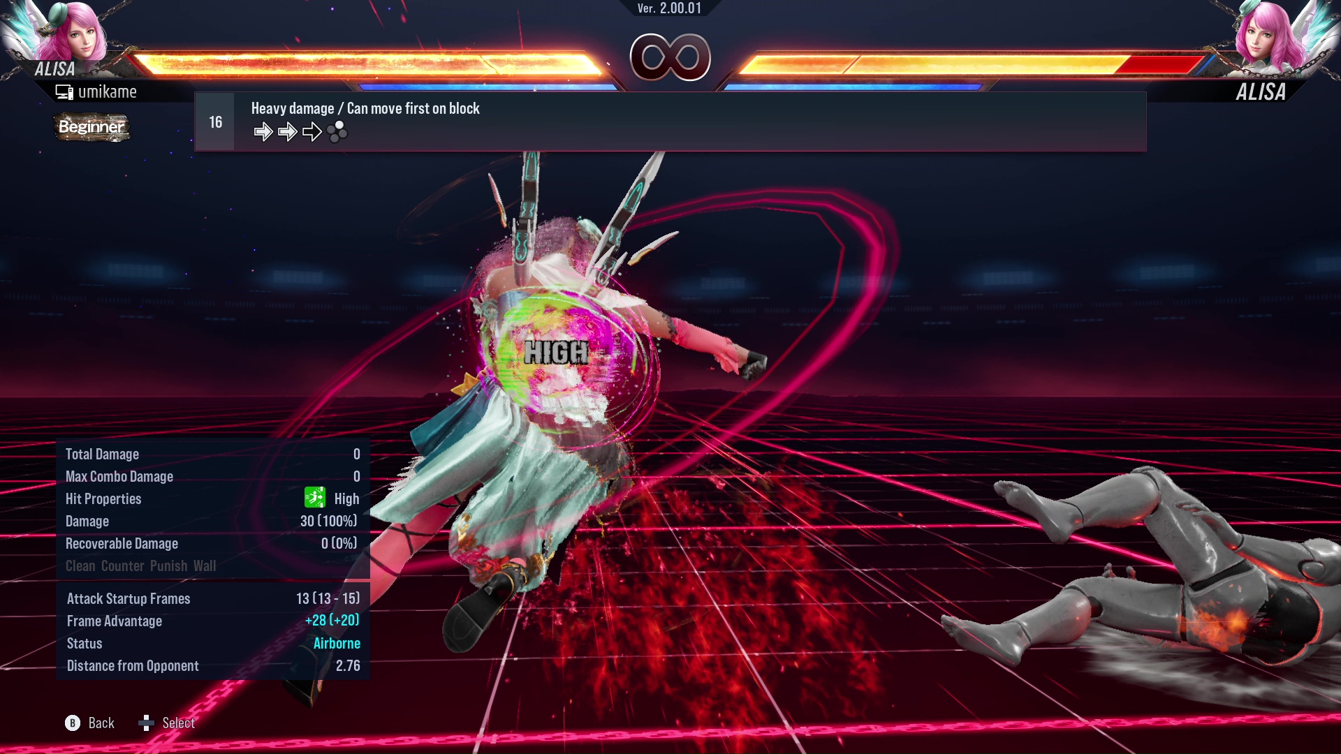 Heavy damage / Can move first on block