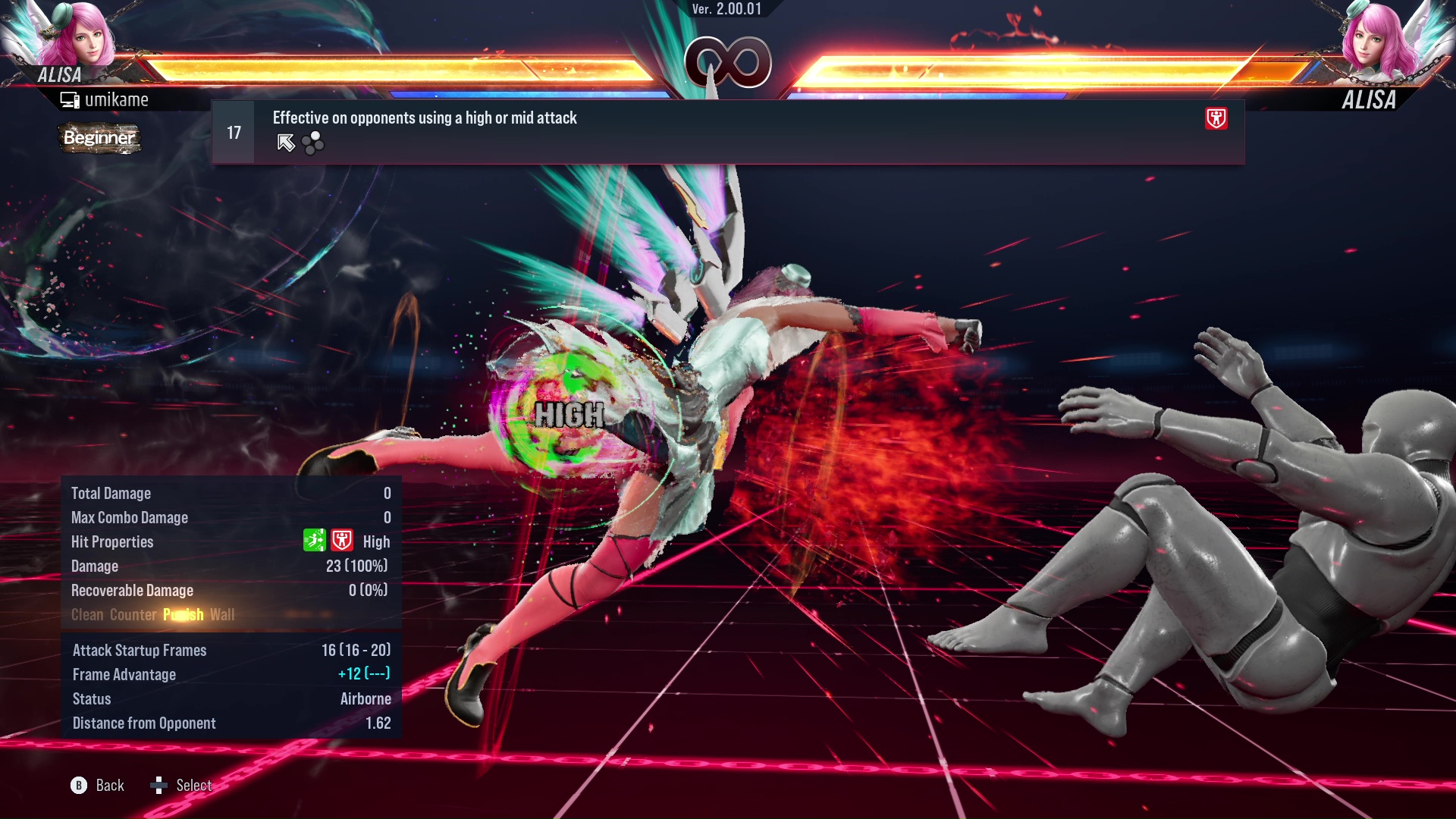 Effective on opponents using a high or mid attack