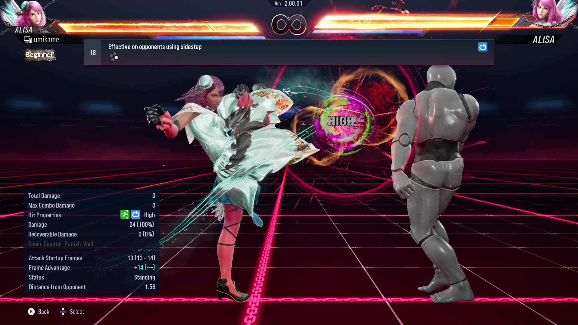 Effective on opponents using sidestep