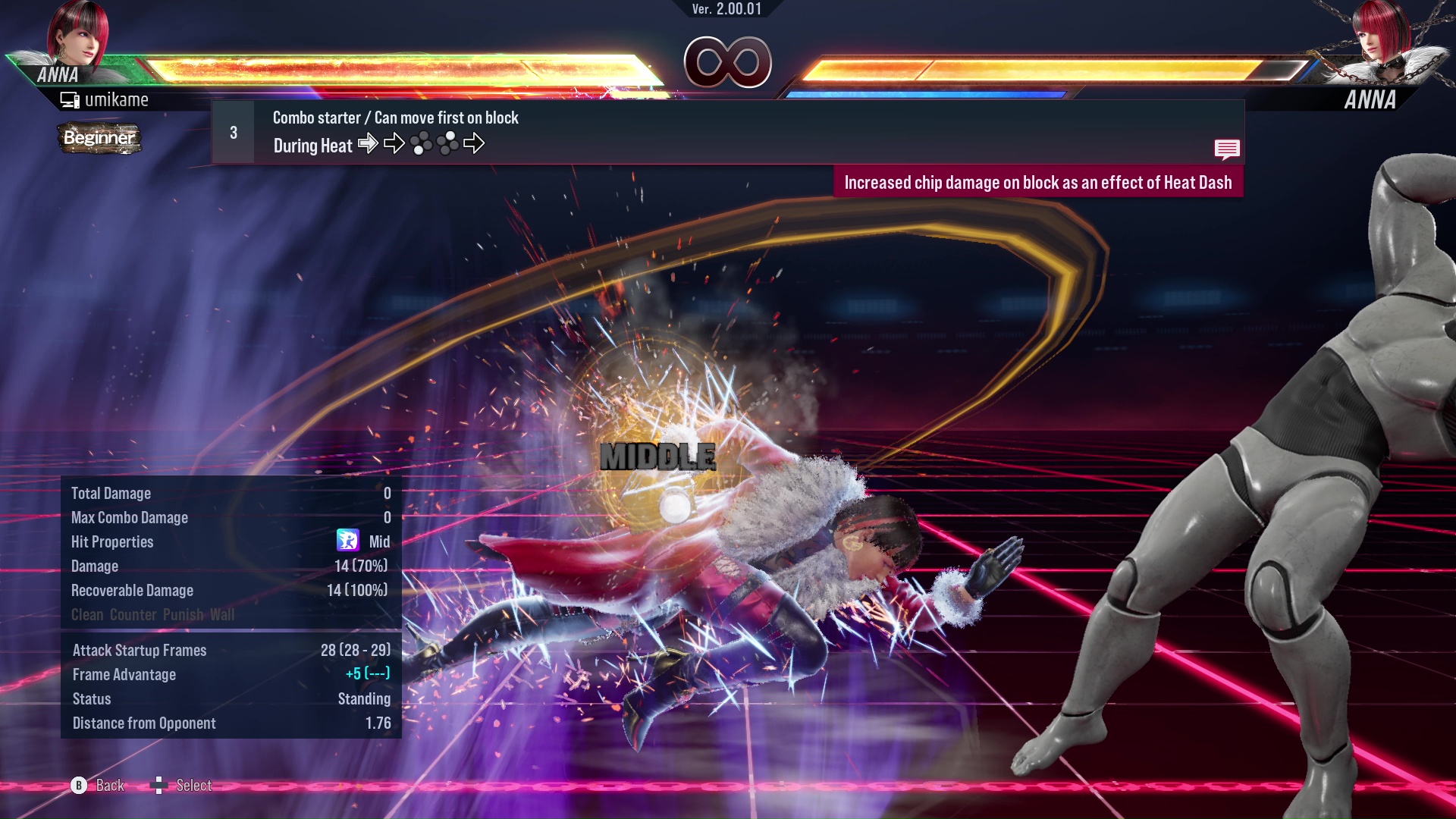 Combo starter / Can move first on block