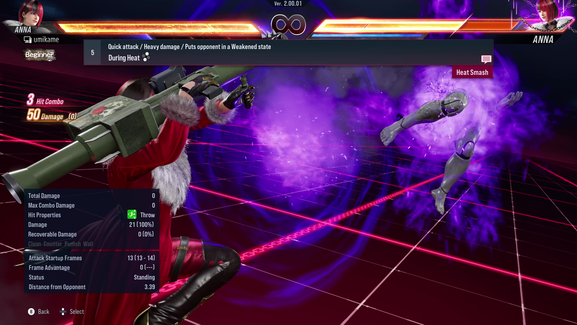 Quick attack / Heavy damage / Puts opponent in a Weakened state