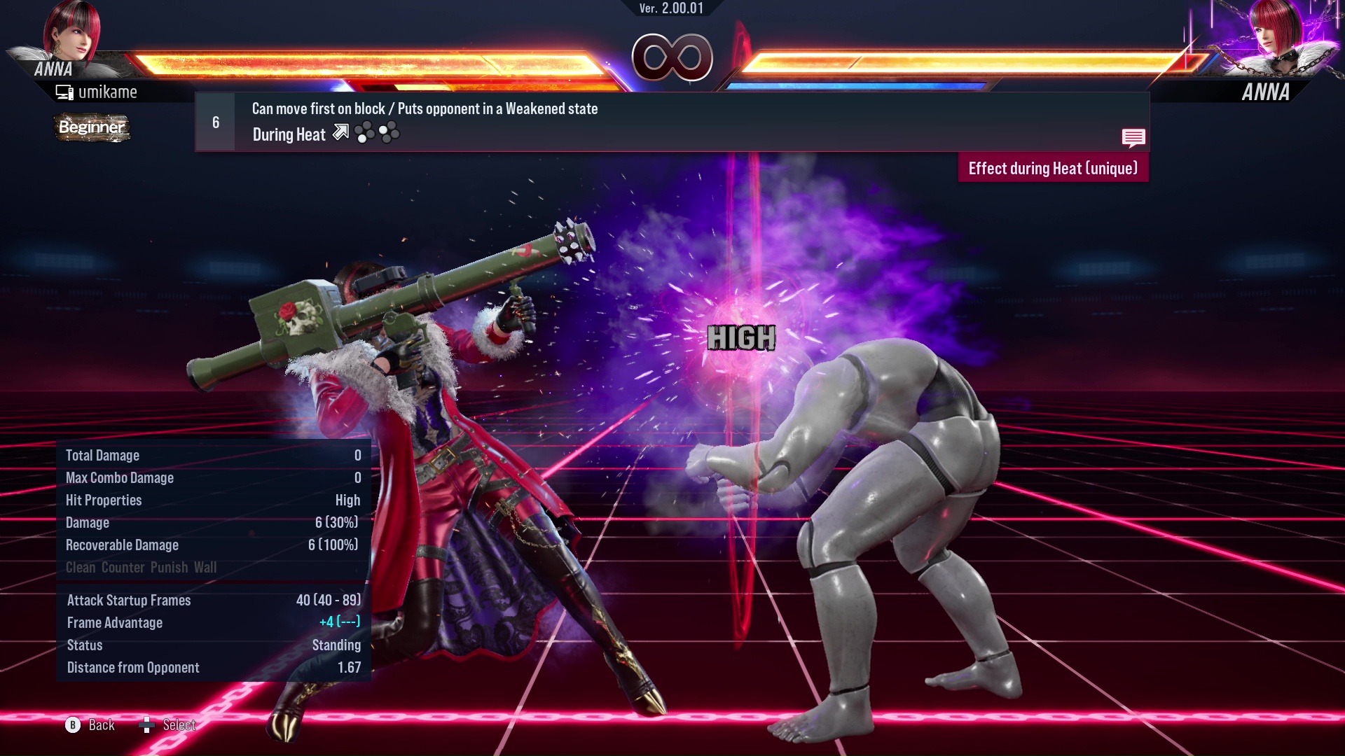 Can move first on block / Puts opponent in a Weakened state