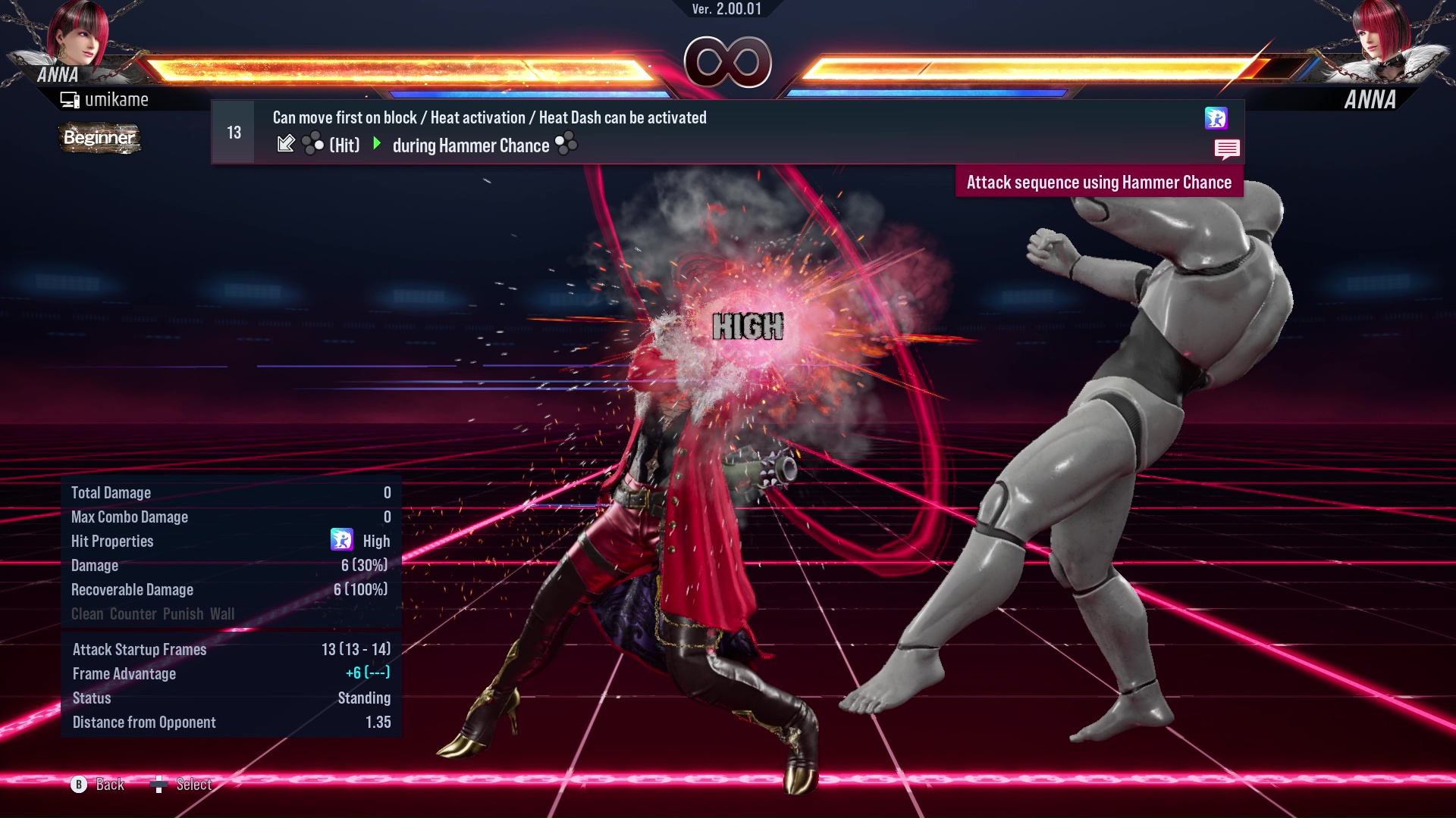 Can move first on block / Heat activation / Heat Dash can be activated