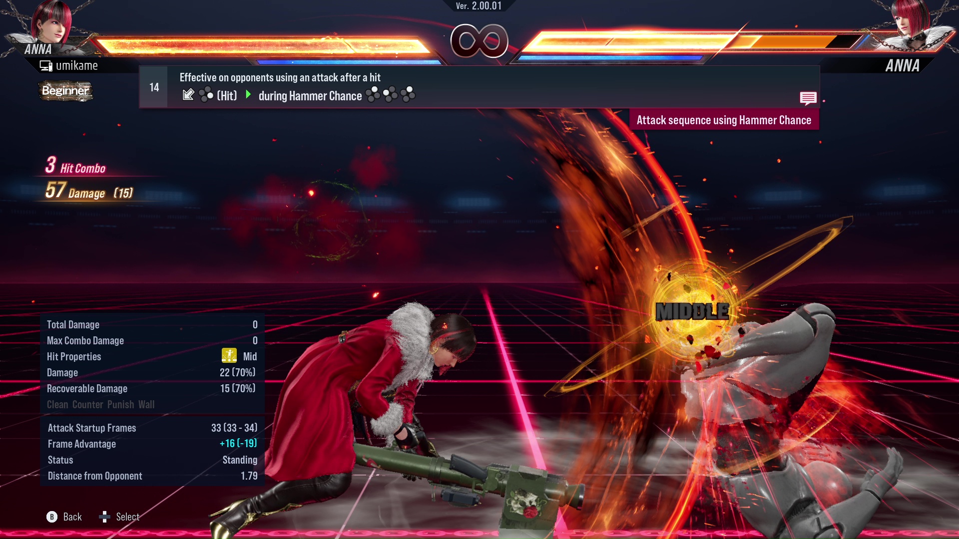 Effective on opponents using an attack after a hit