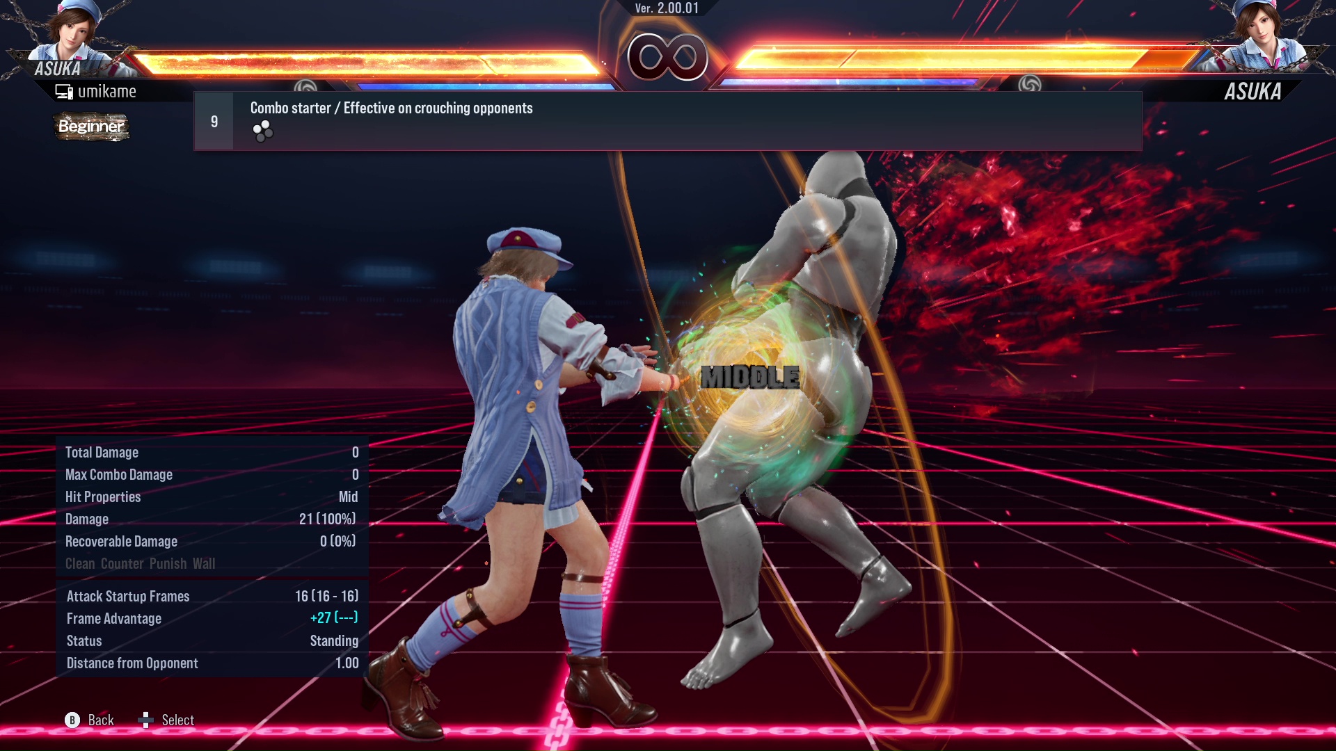 Combo starter / Effective on crouching opponents