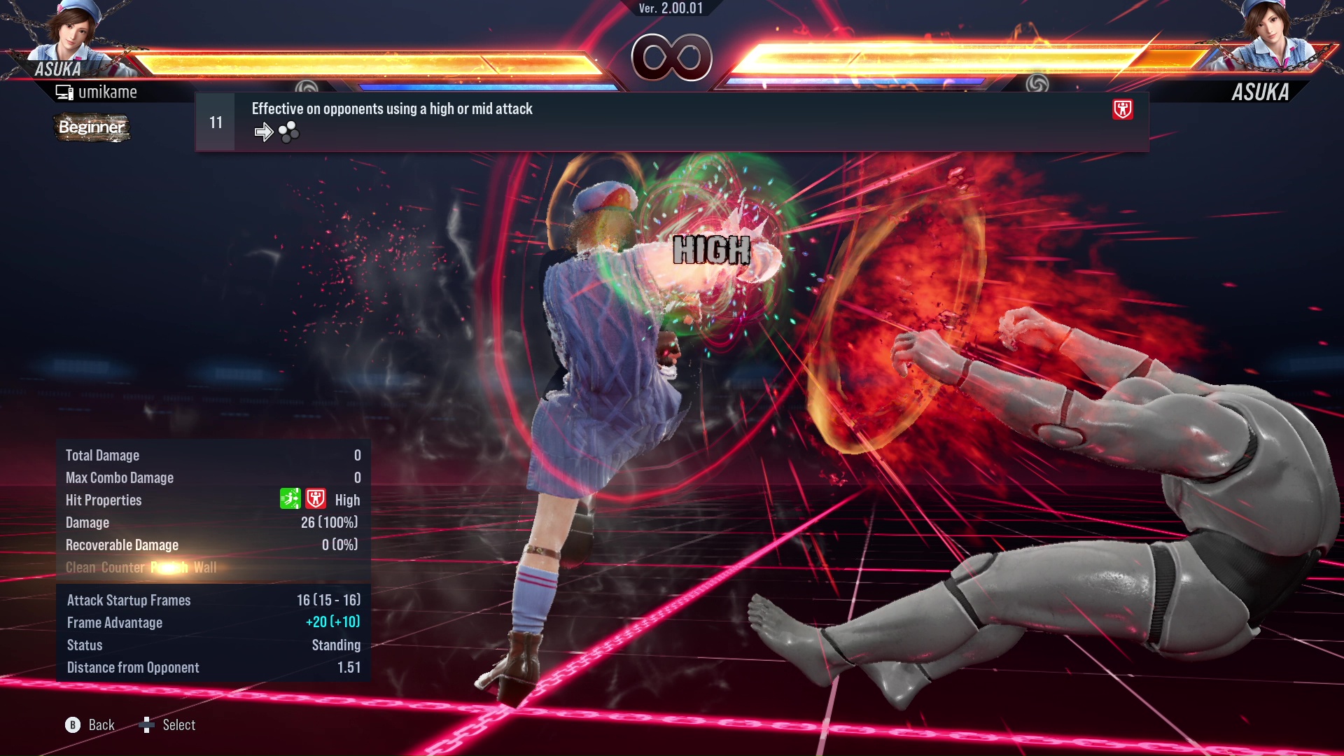 Effective on opponents using a high or mid attack