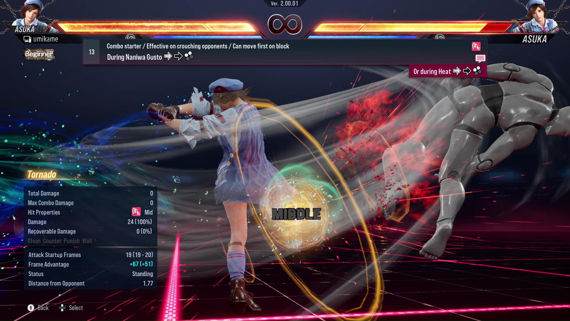 Combo starter / Effective on crouching opponents / Can move first on block