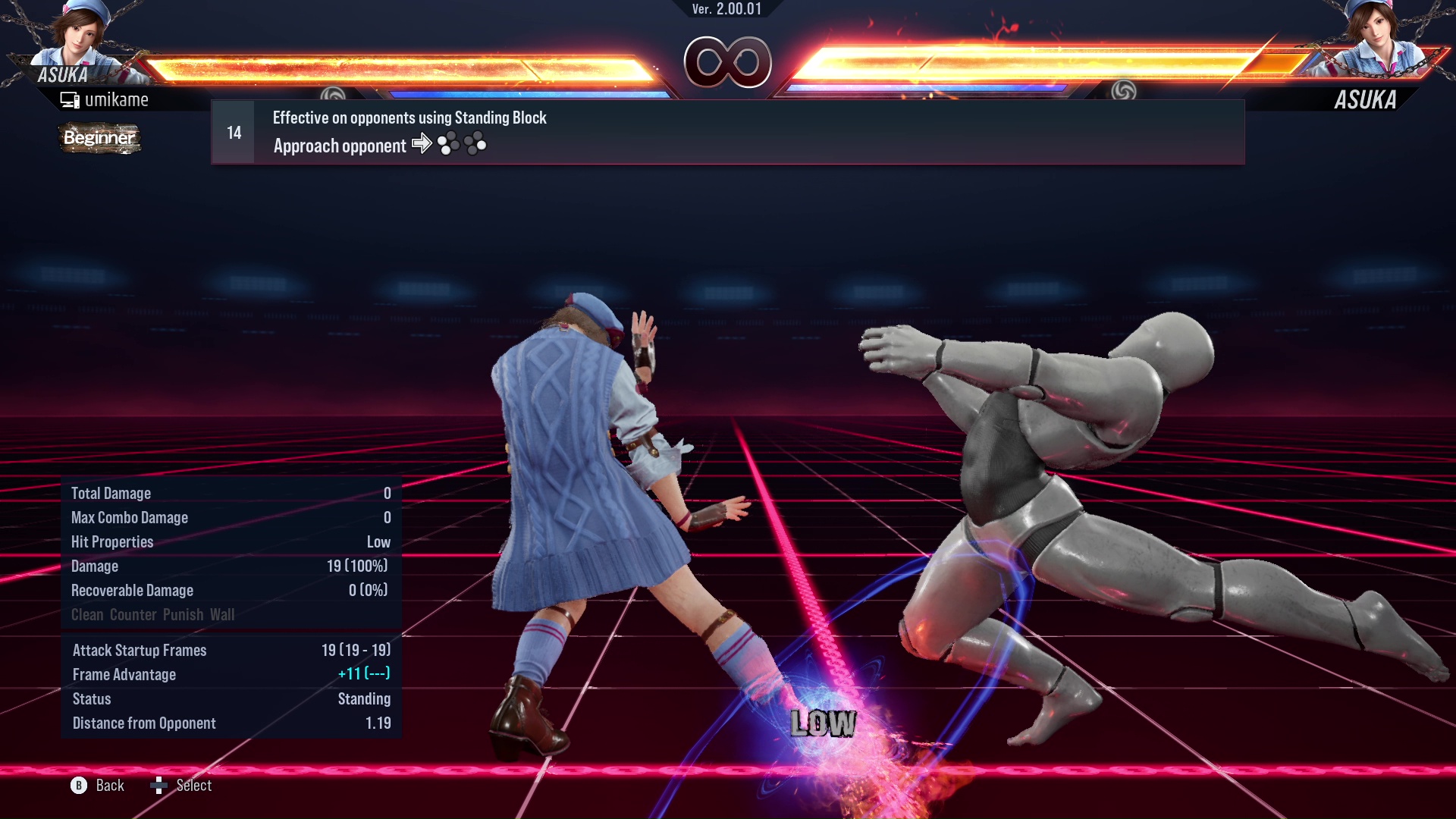 Effective on opponents using Standing Block