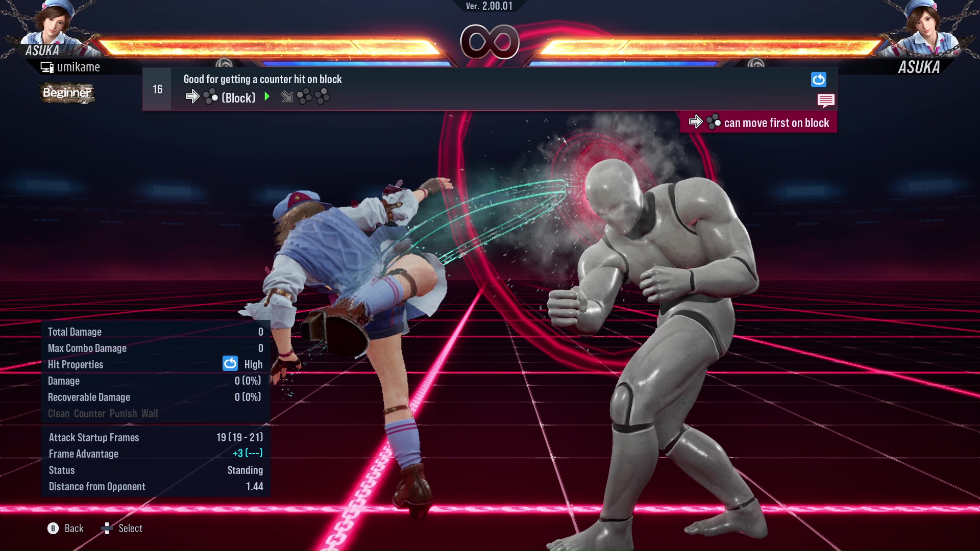 Good for getting a counter hit on block