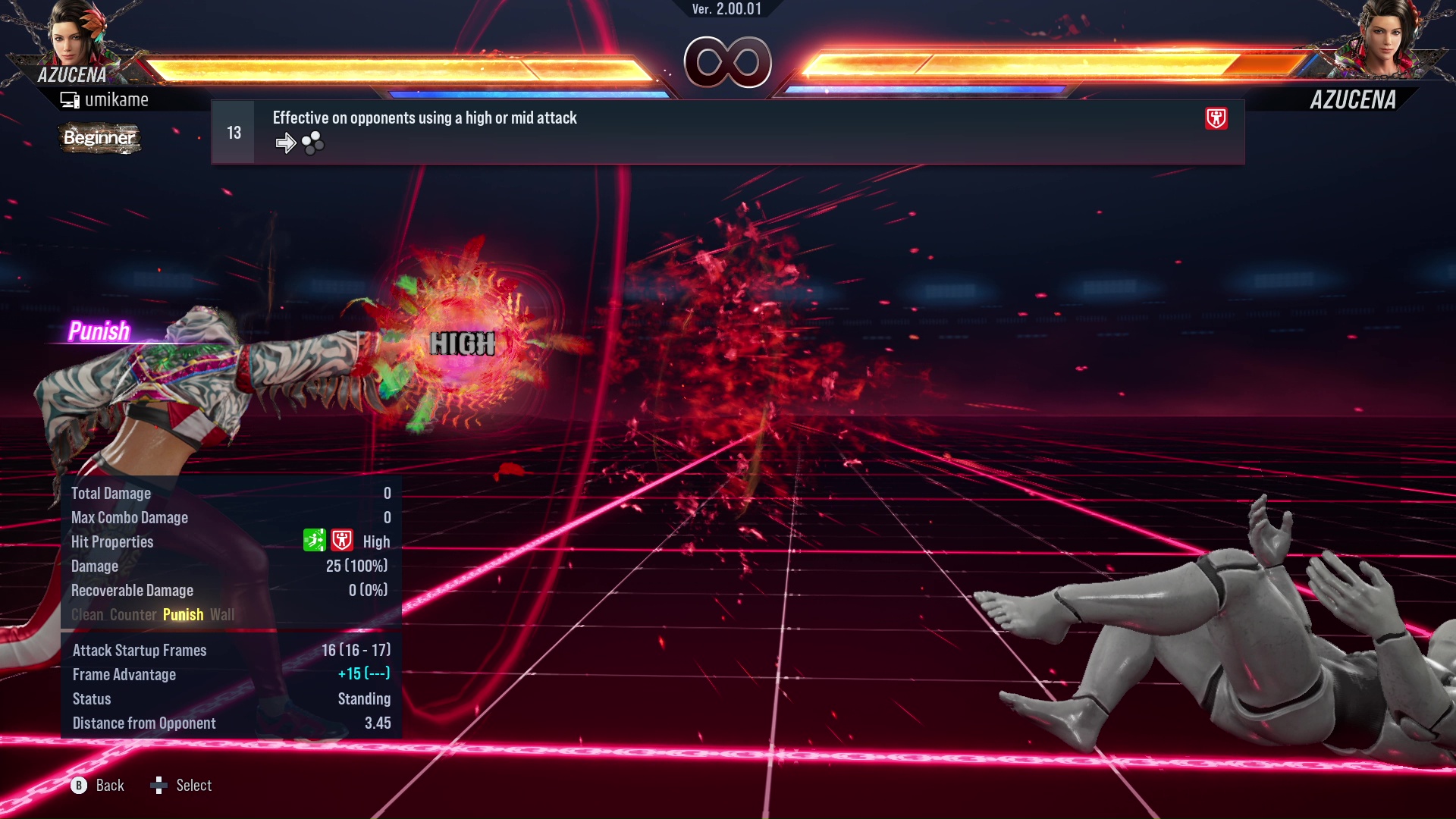 Effective on opponents using a high or mid attack