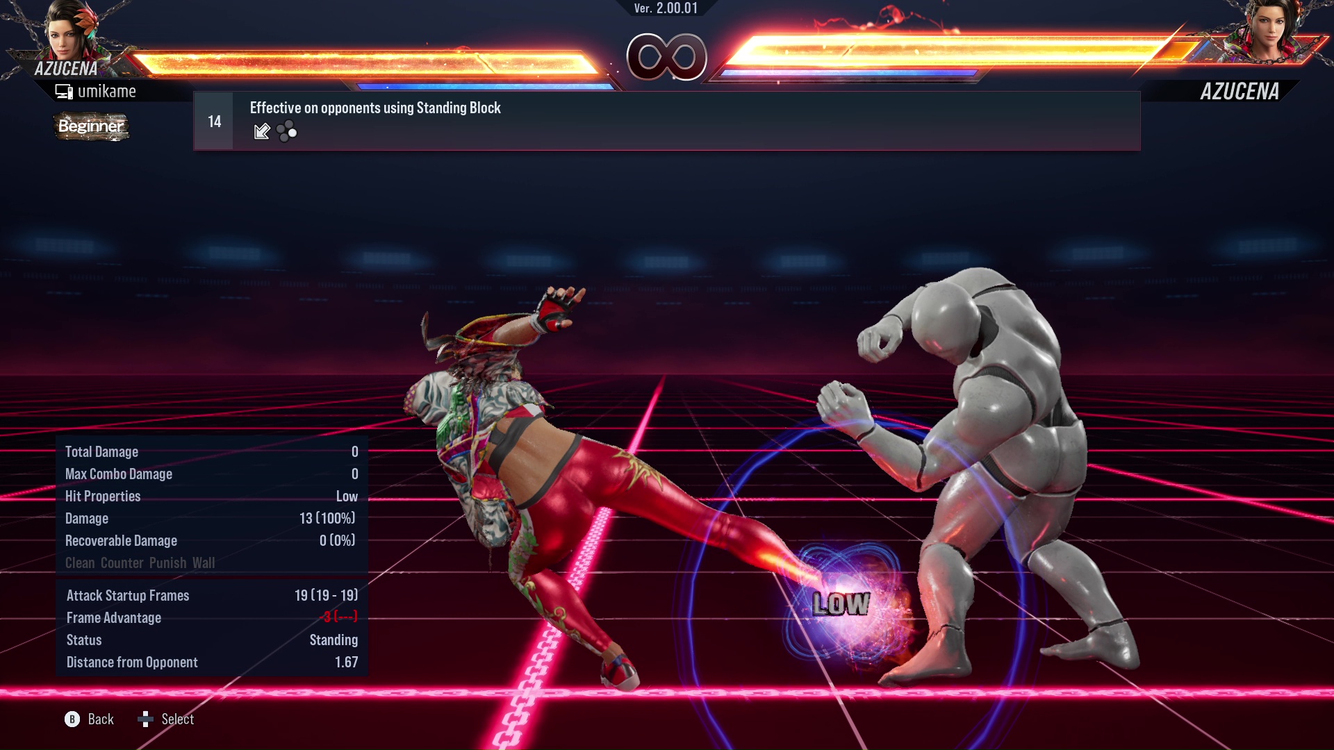 Effective on opponents using Standing Block