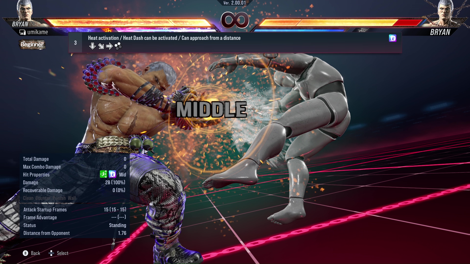 Heat activation / Heat Dash can be activated / Can approach from a distance