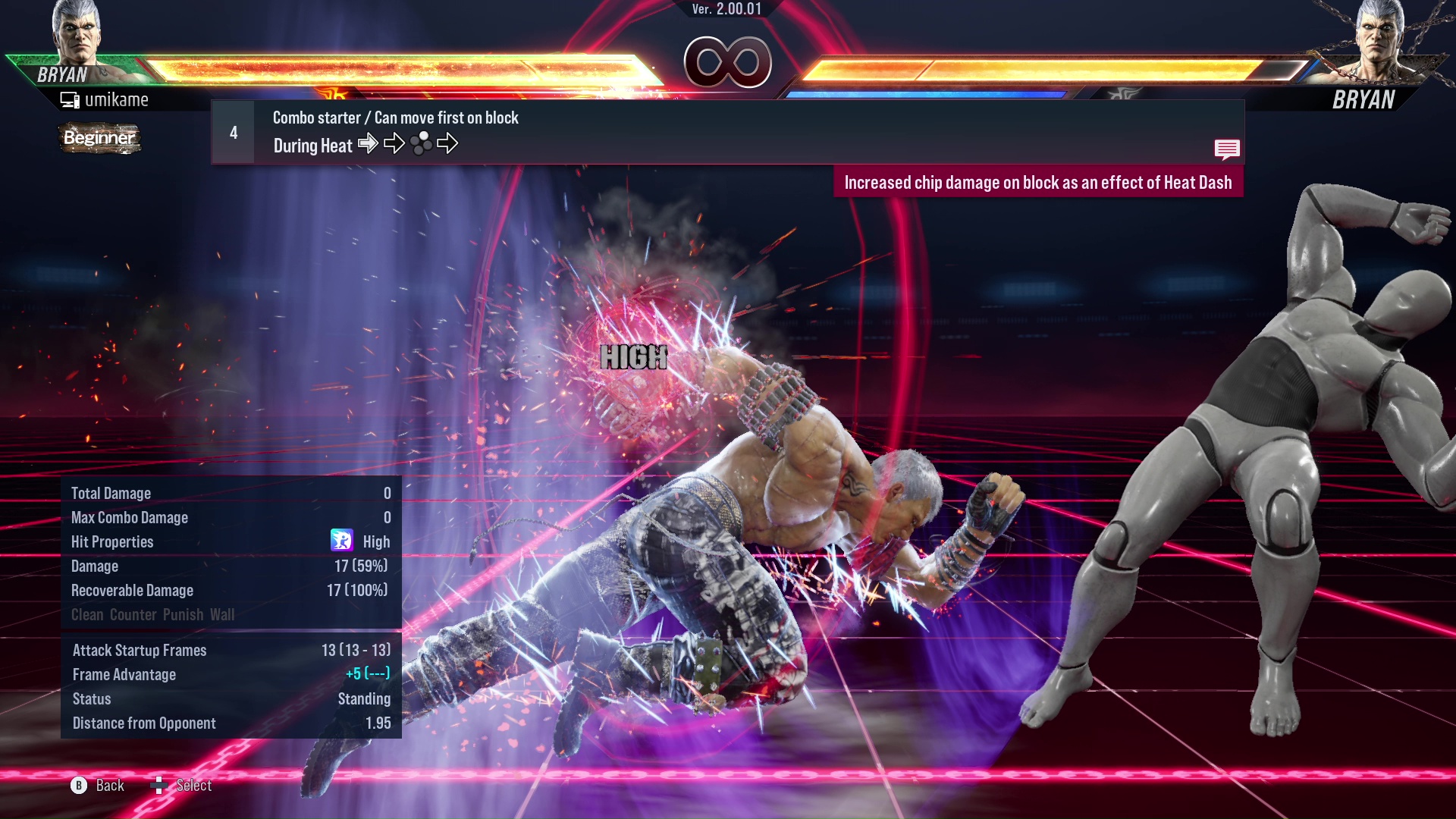 Combo starter / Can move first on block