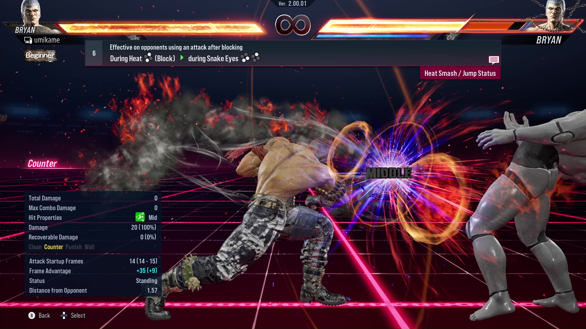 Effective on opponents using an attack after blocking