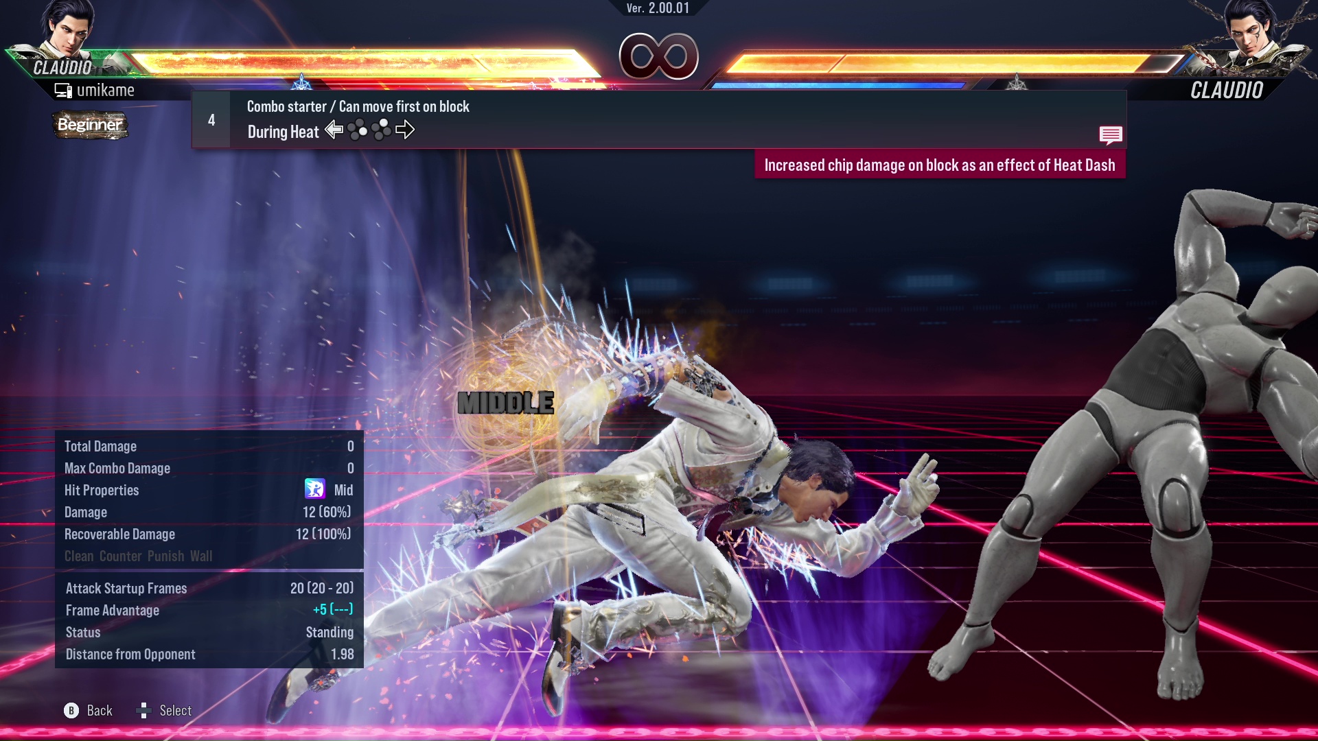 Combo starter / Can move first on block