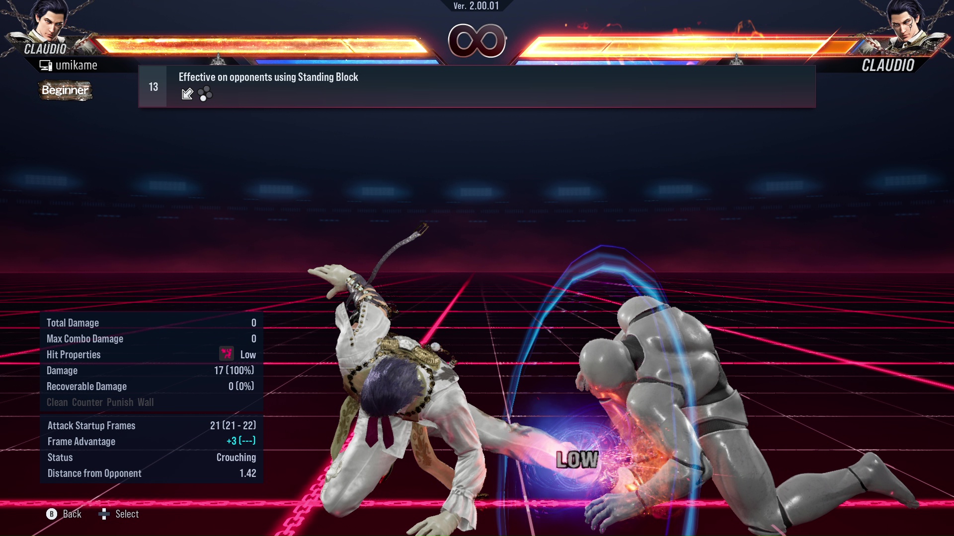 Effective on opponents using Standing Block