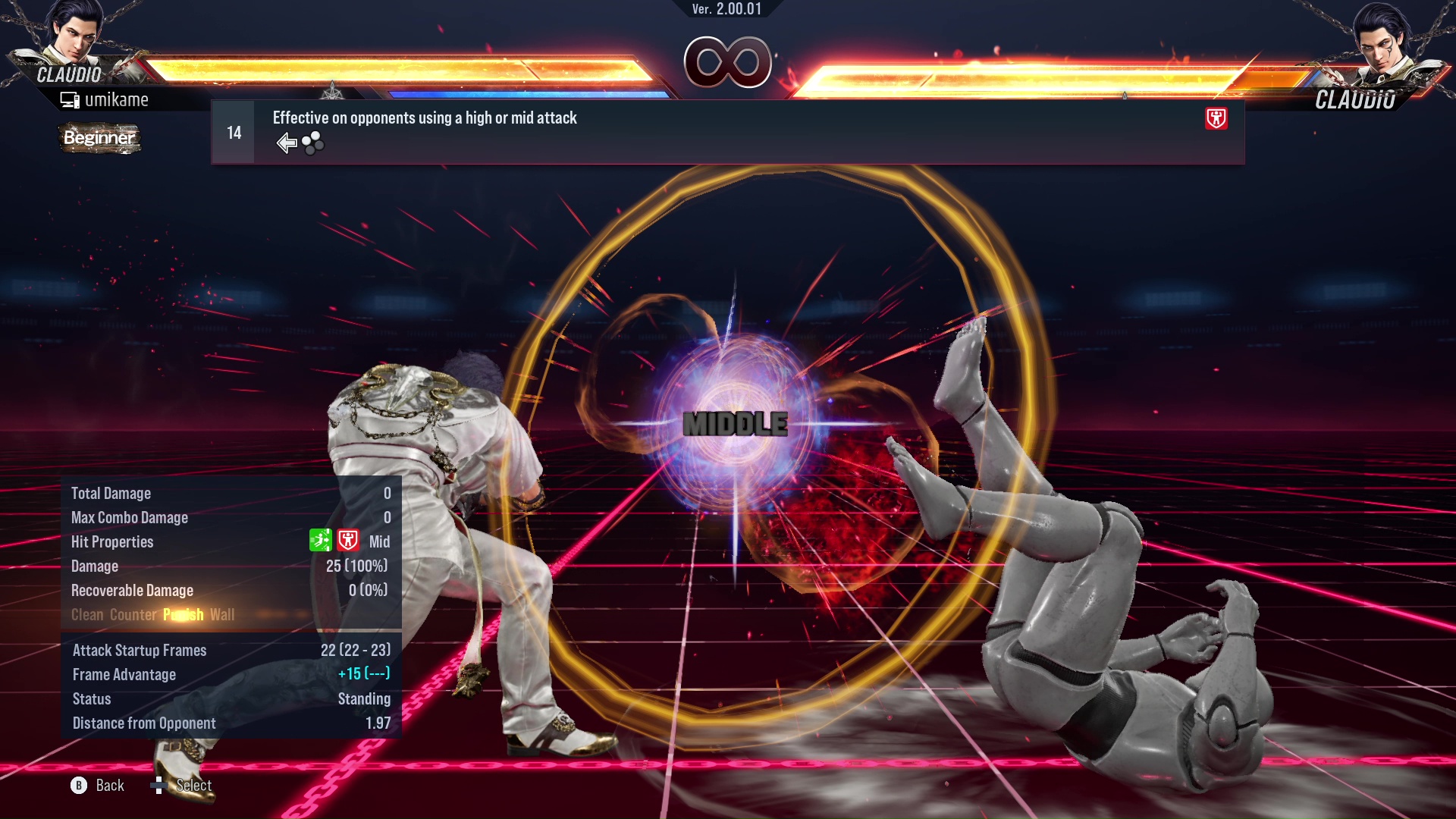 Effective on opponents using a high or mid attack