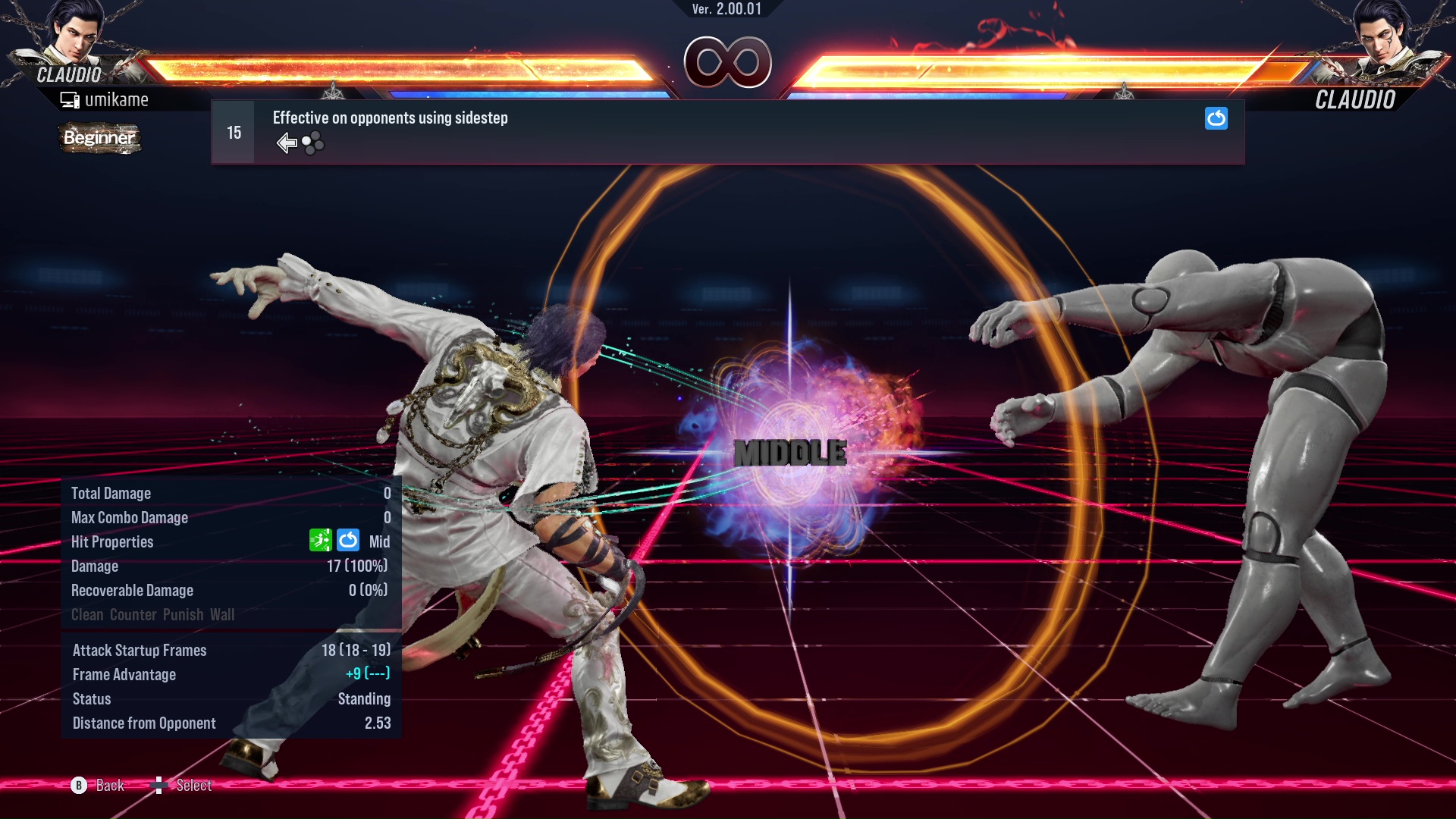 Effective on opponents using sidestep