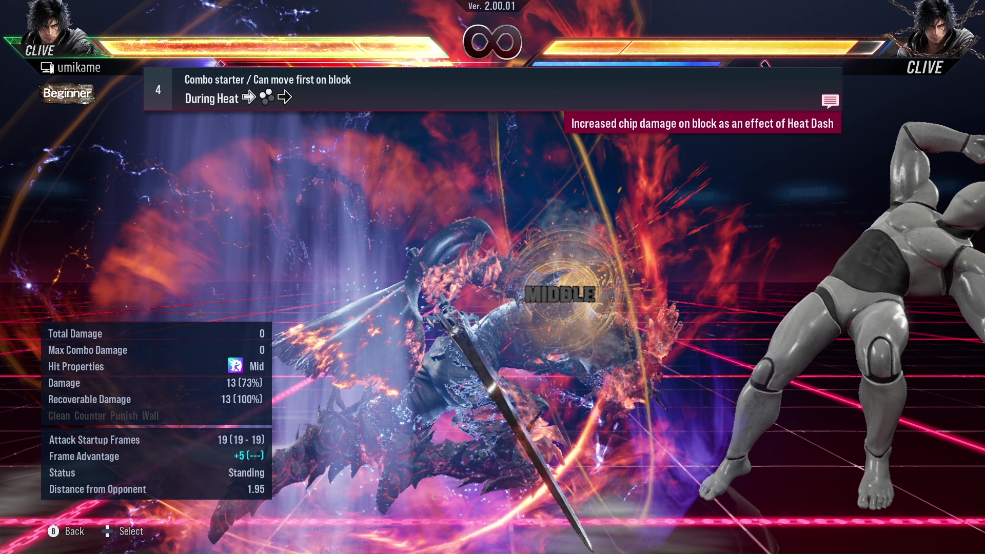 Combo starter / Can move first on block