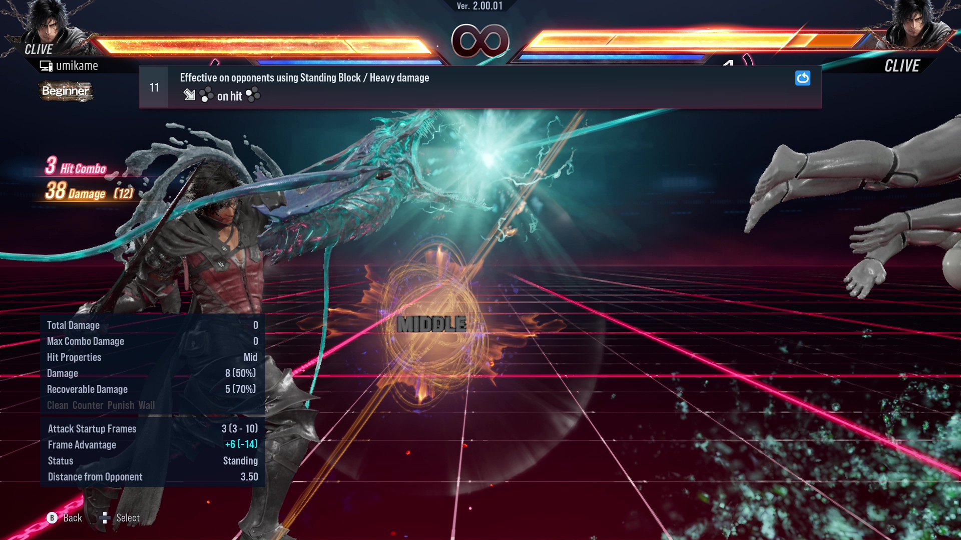 Effective on opponents using Standing Block / Heavy damage