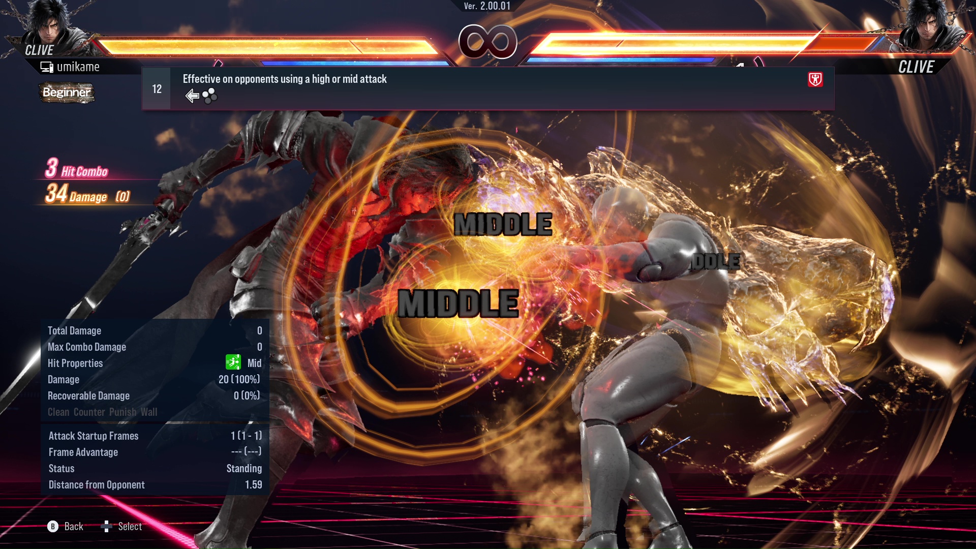 Effective on opponents using a high or mid attack