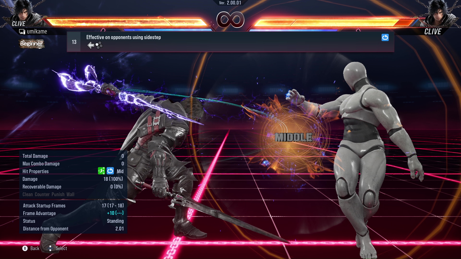 Effective on opponents using sidestep