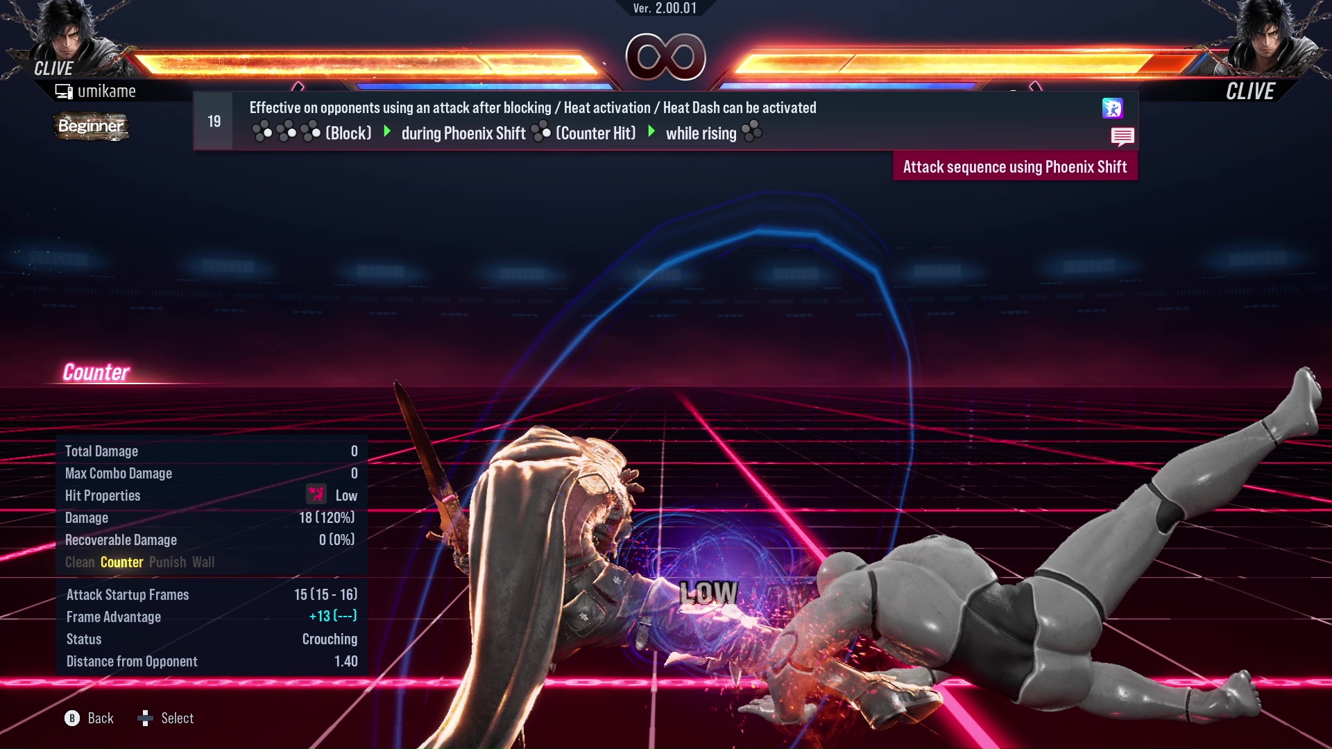 Effective on opponents using an attack after blocking / Heat activation / Heat Dash can be activated