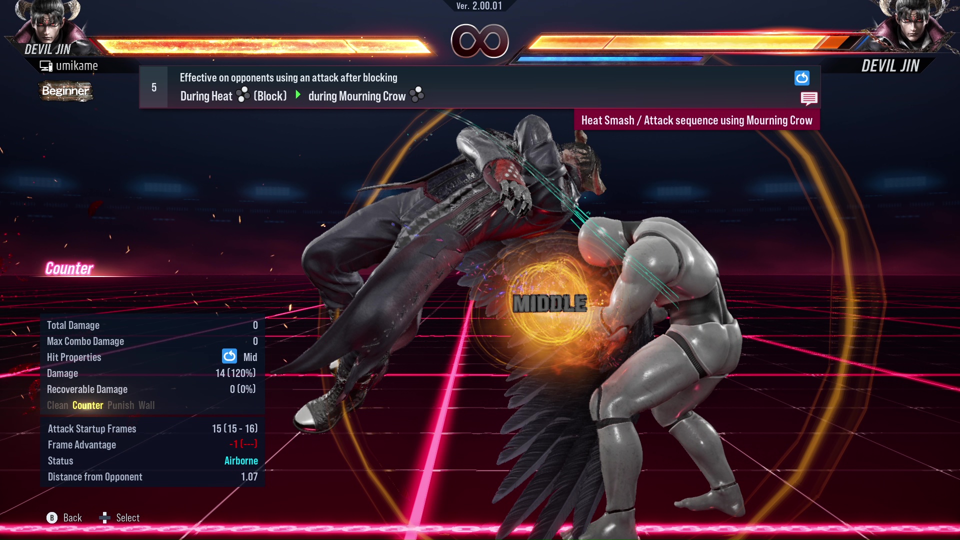 Effective on opponents using an attack after blocking