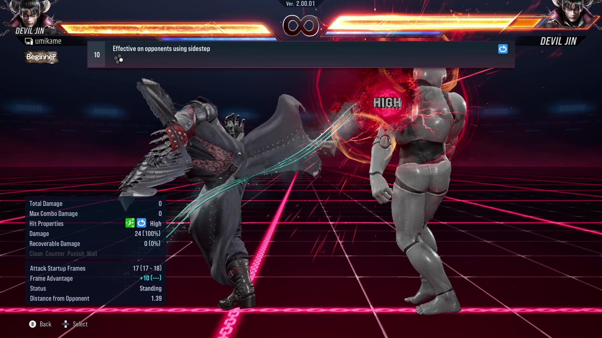 Effective on opponents using sidestep