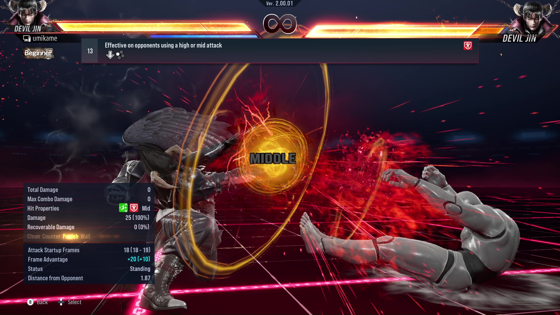 Effective on opponents using a high or mid attack