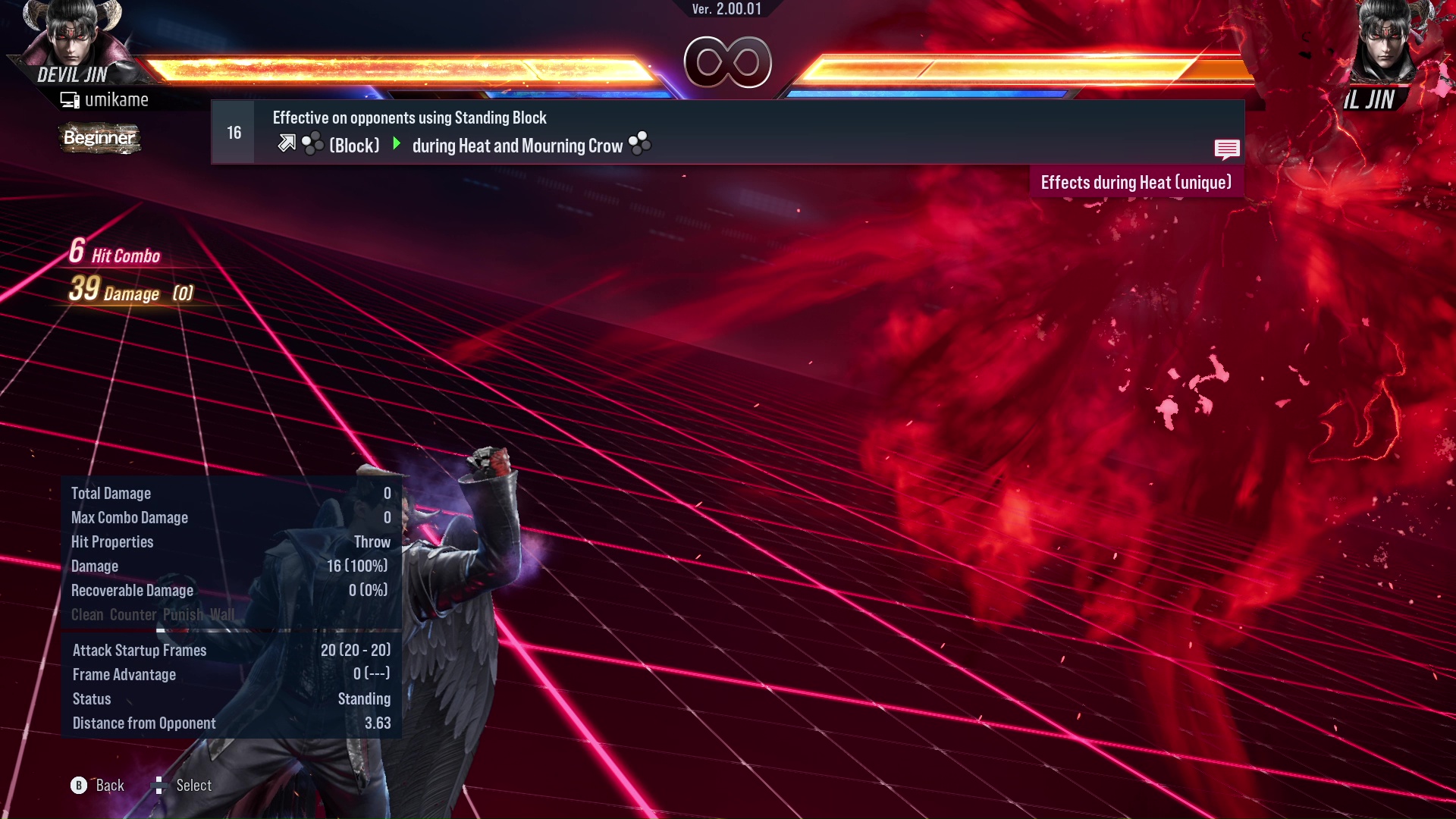 Effective on opponents using Standing Block