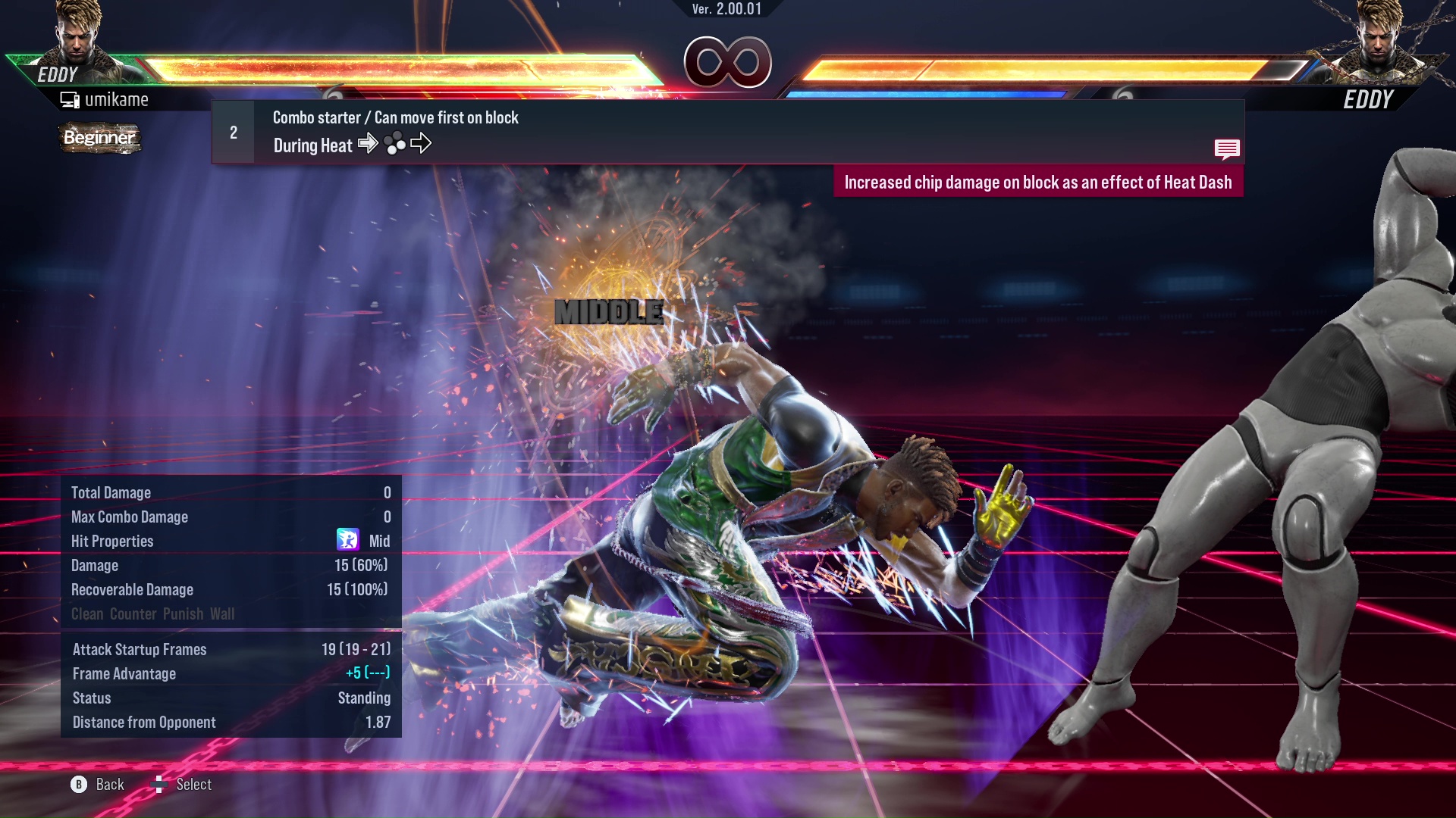 Combo starter / Can move first on block