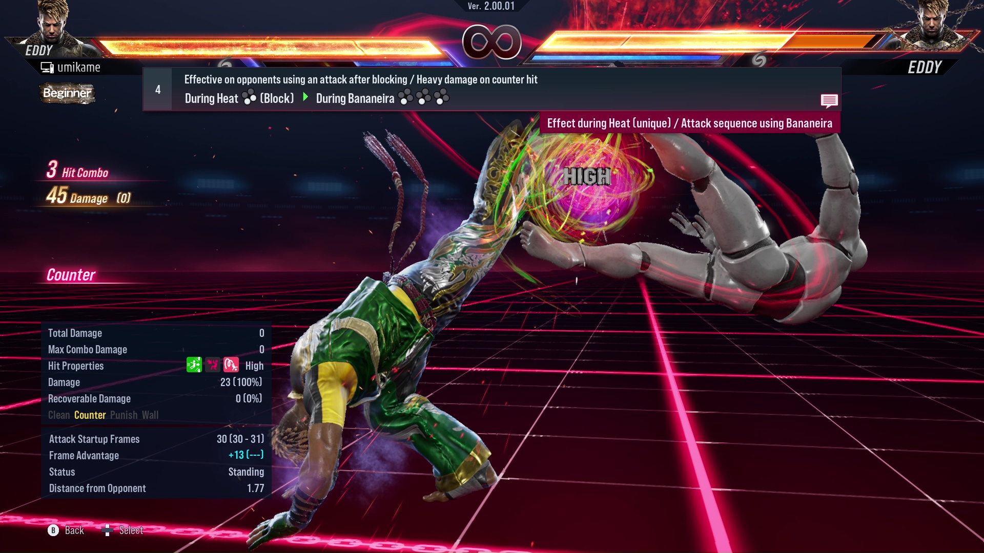 Effective on opponents using an attack after blocking / Heavy damage on counter hit