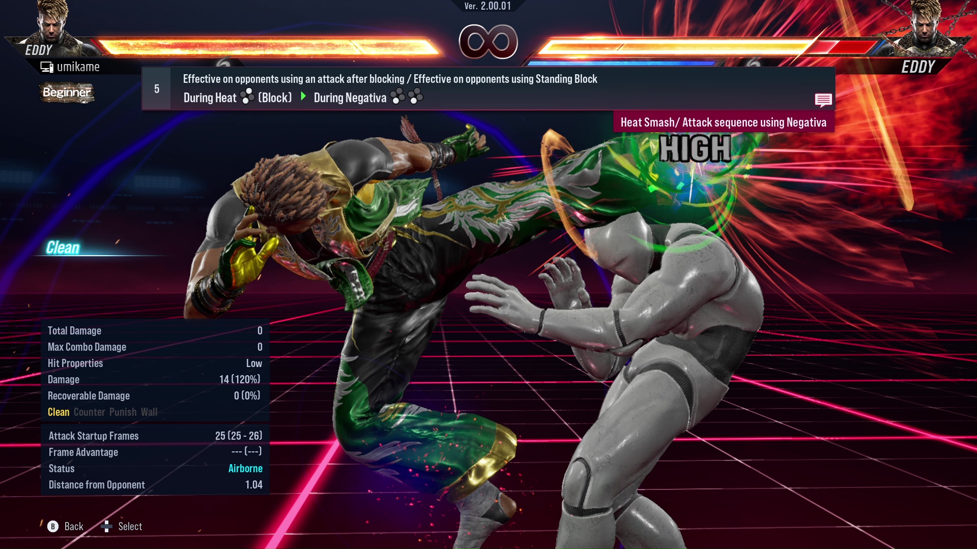 Effective on opponents using an attack after blocking / Effective on opponents using Standing Block