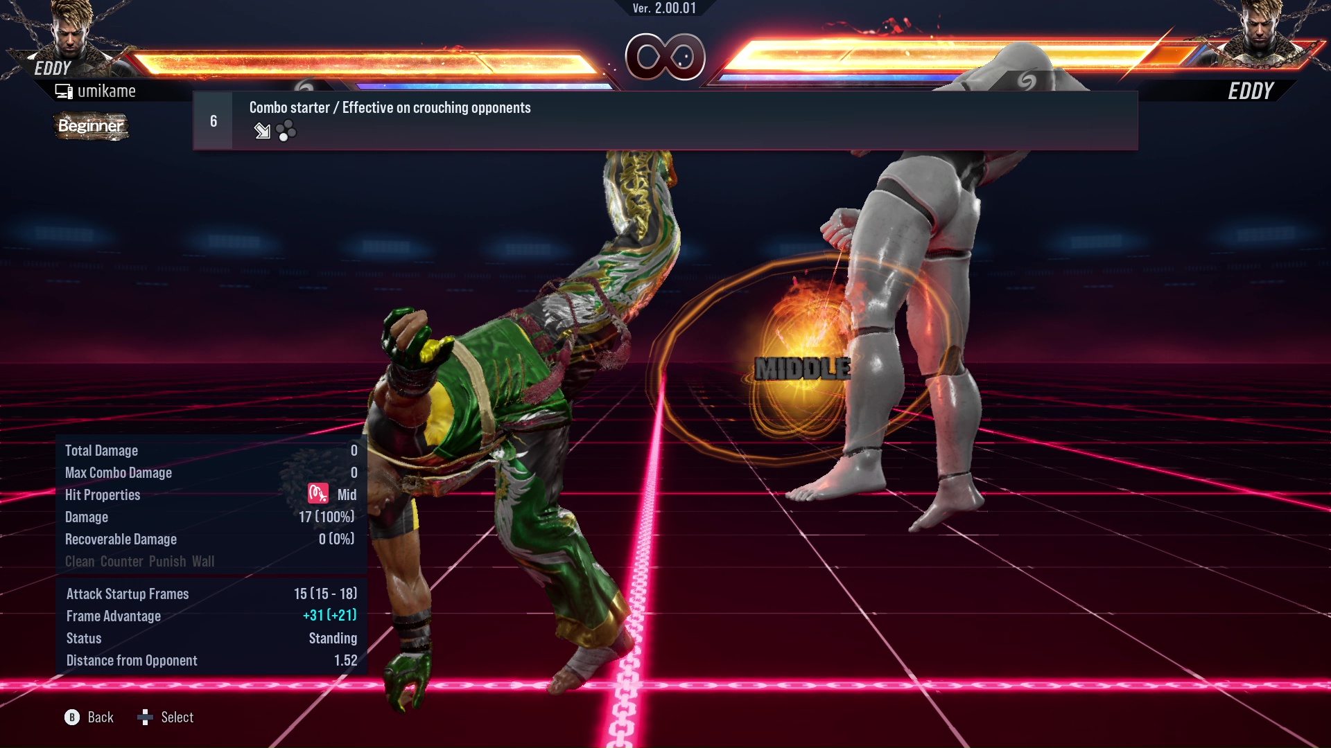 Combo starter / Effective on crouching opponents