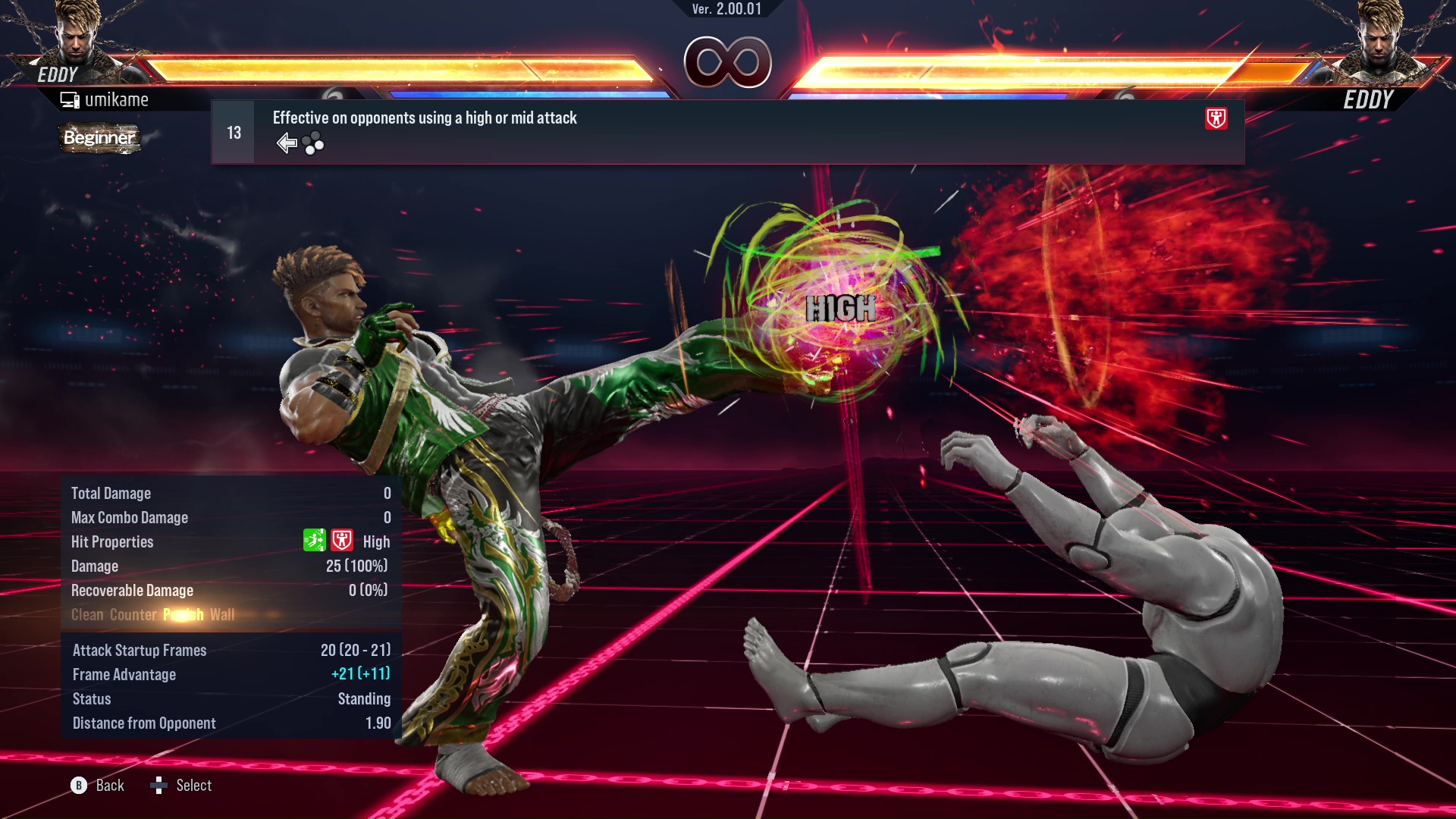 Effective on opponents using a high or mid attack