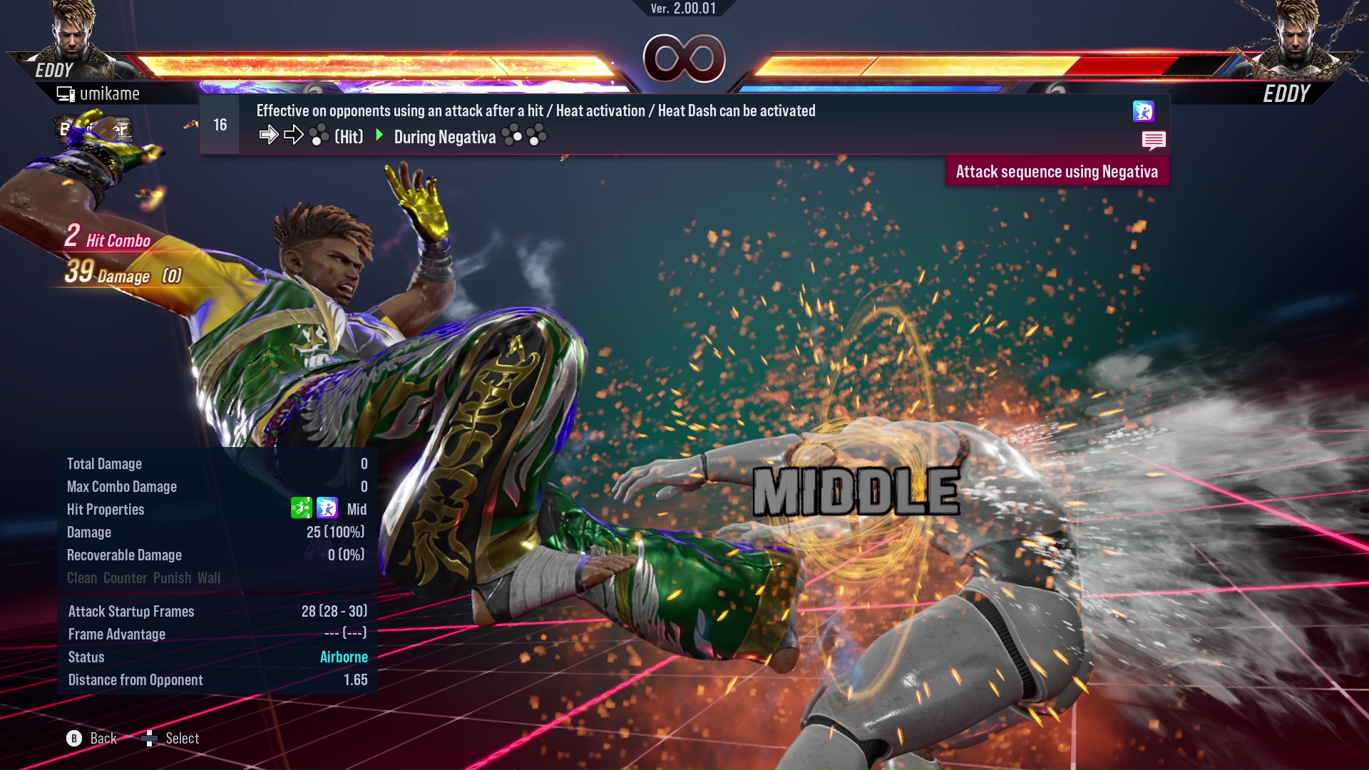 Effective on opponents using an attack after a hit / Heat activation / Heat Dash can be activated