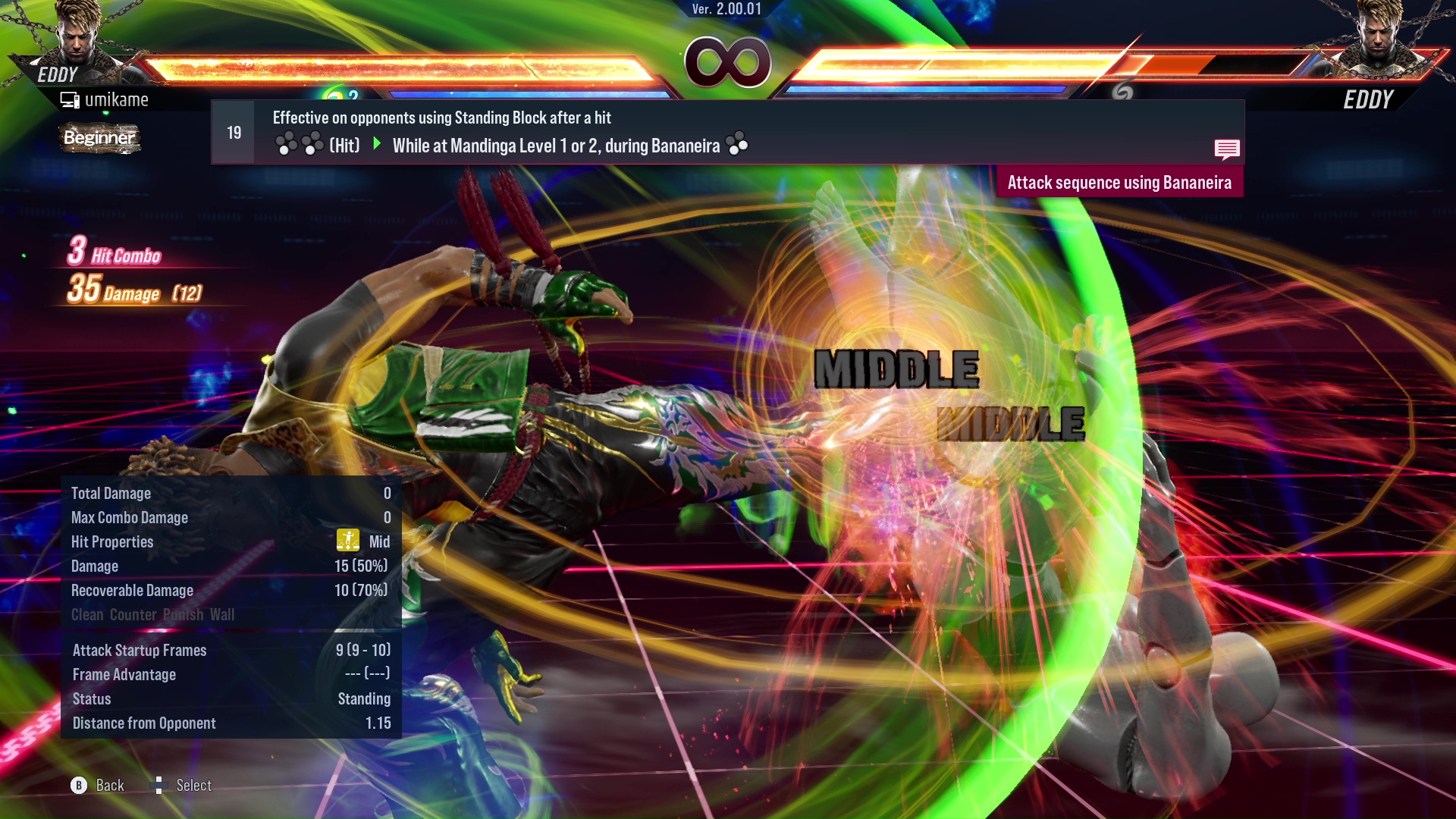 Effective on opponents using Standing Block after a hit