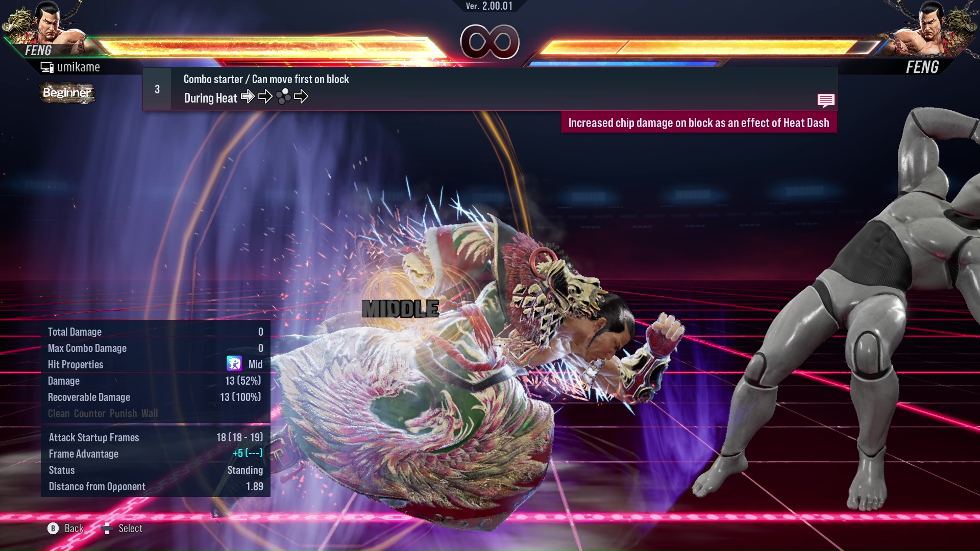 Combo starter / Can move first on block