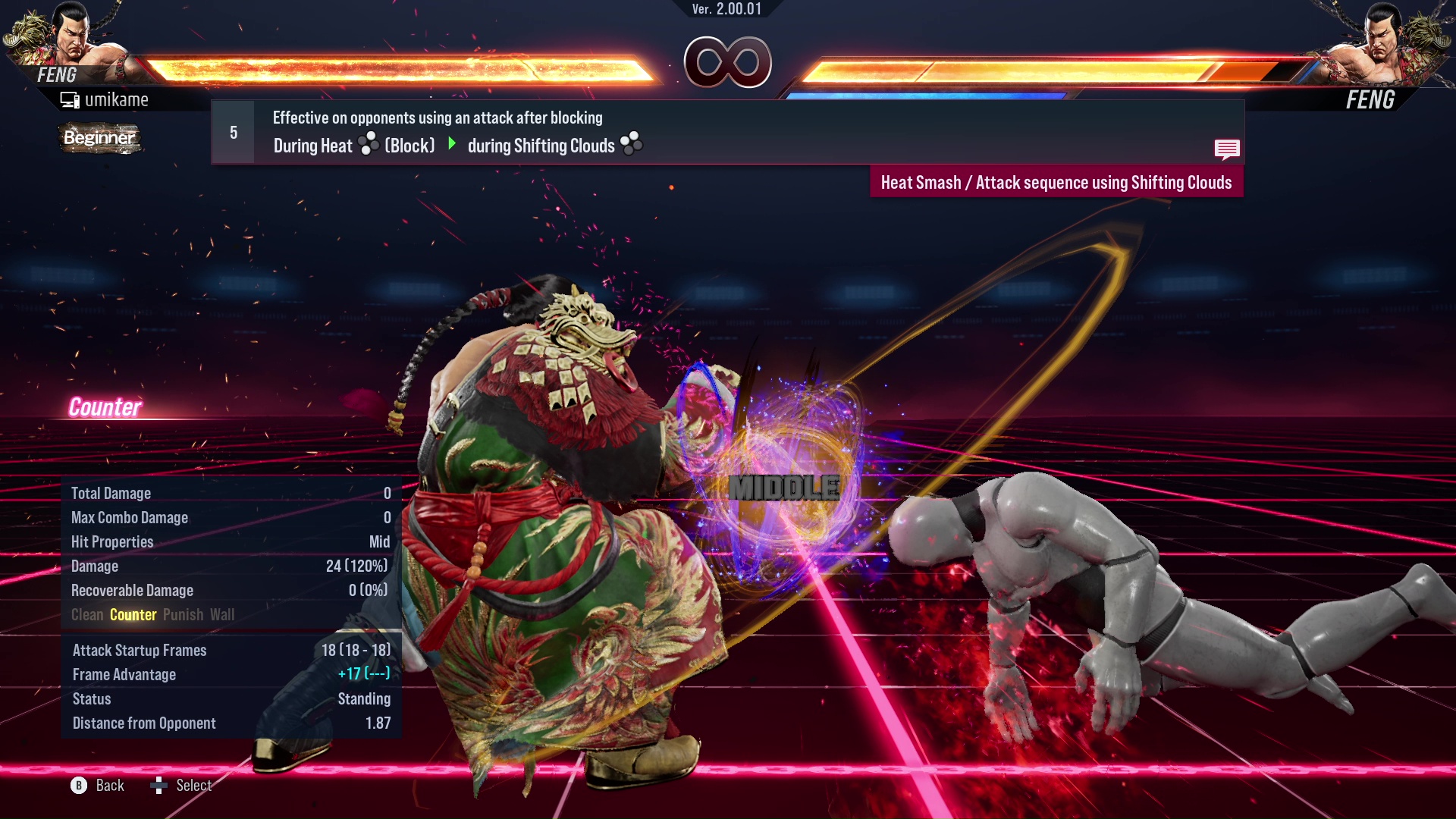 Effective on opponents using an attack after blocking