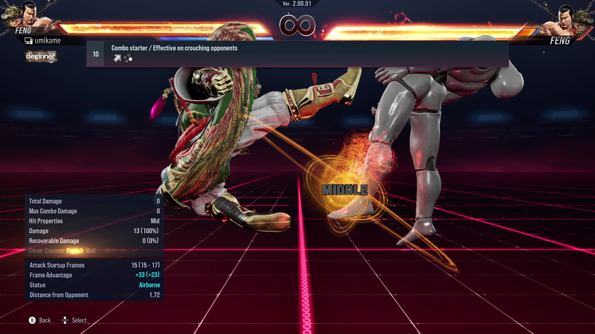 Combo starter / Effective on crouching opponents