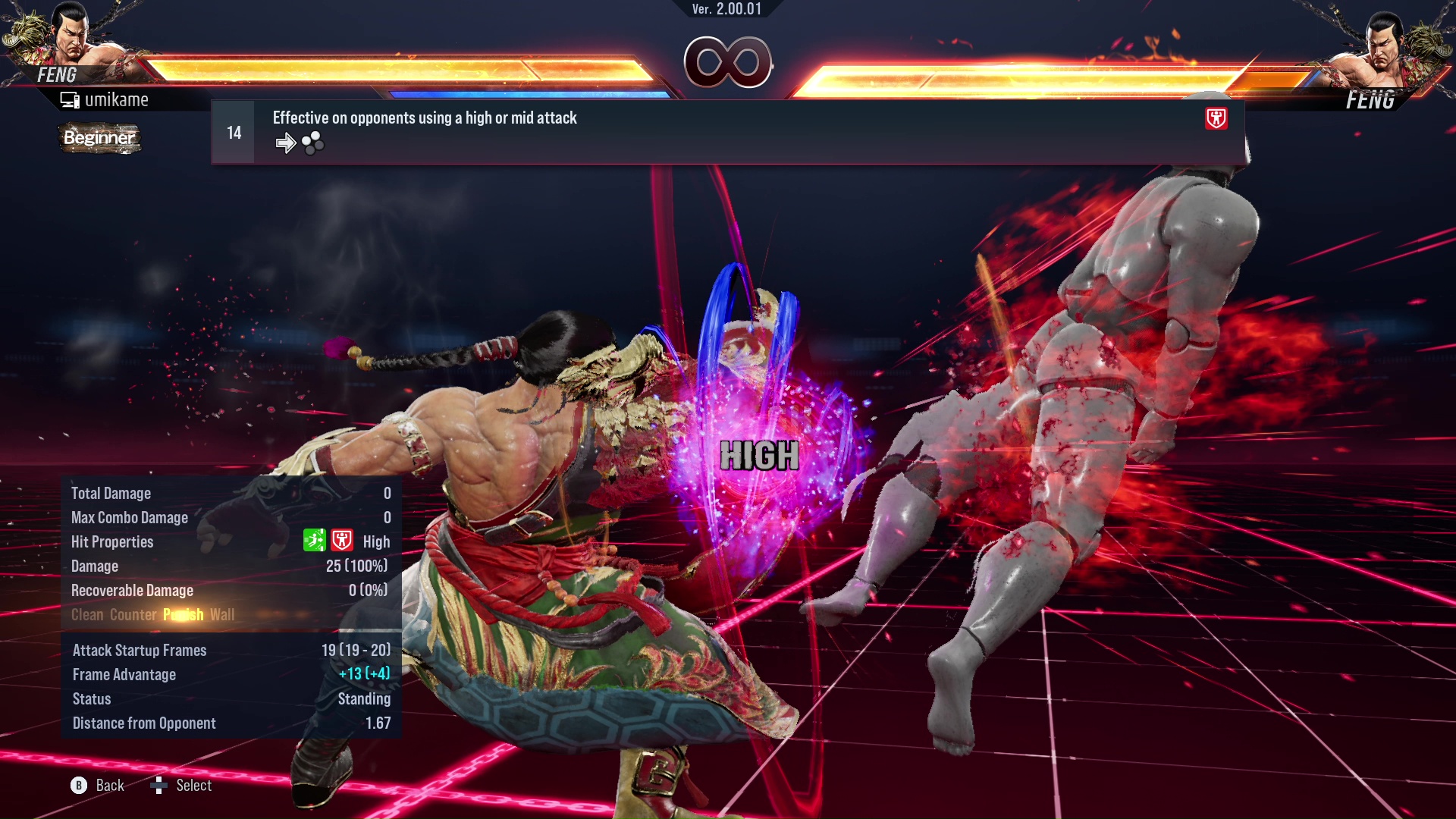 Effective on opponents using a high or mid attack