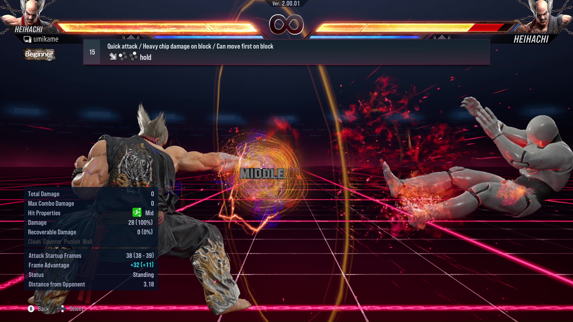 Quick attack / Heavy chip damage on block / Can move first on block