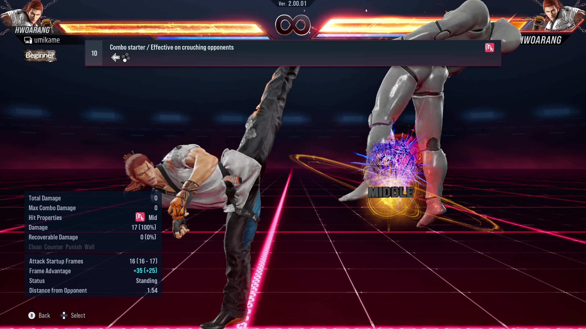 Combo starter / Effective on crouching opponents