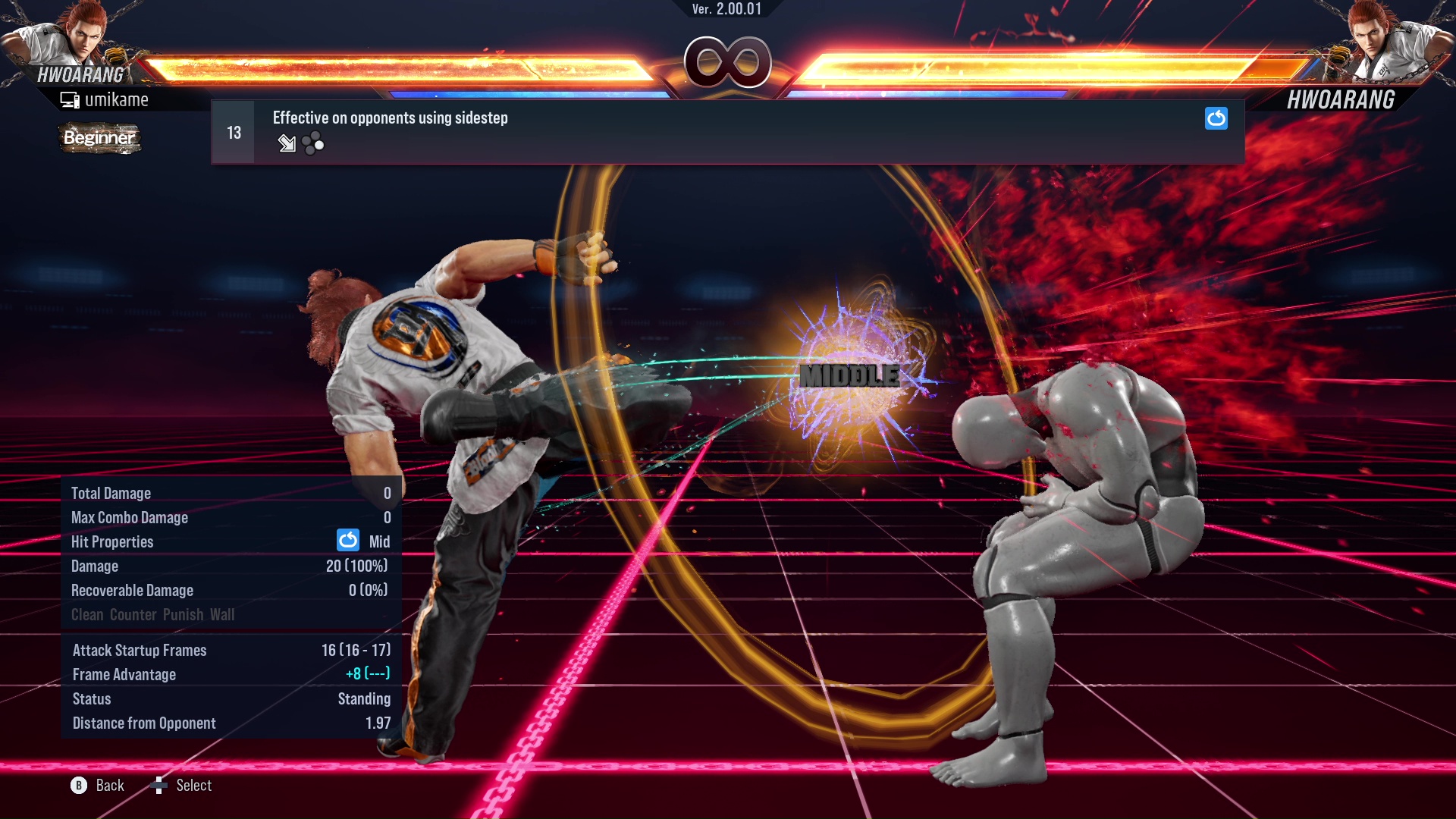 Effective on opponents using sidestep