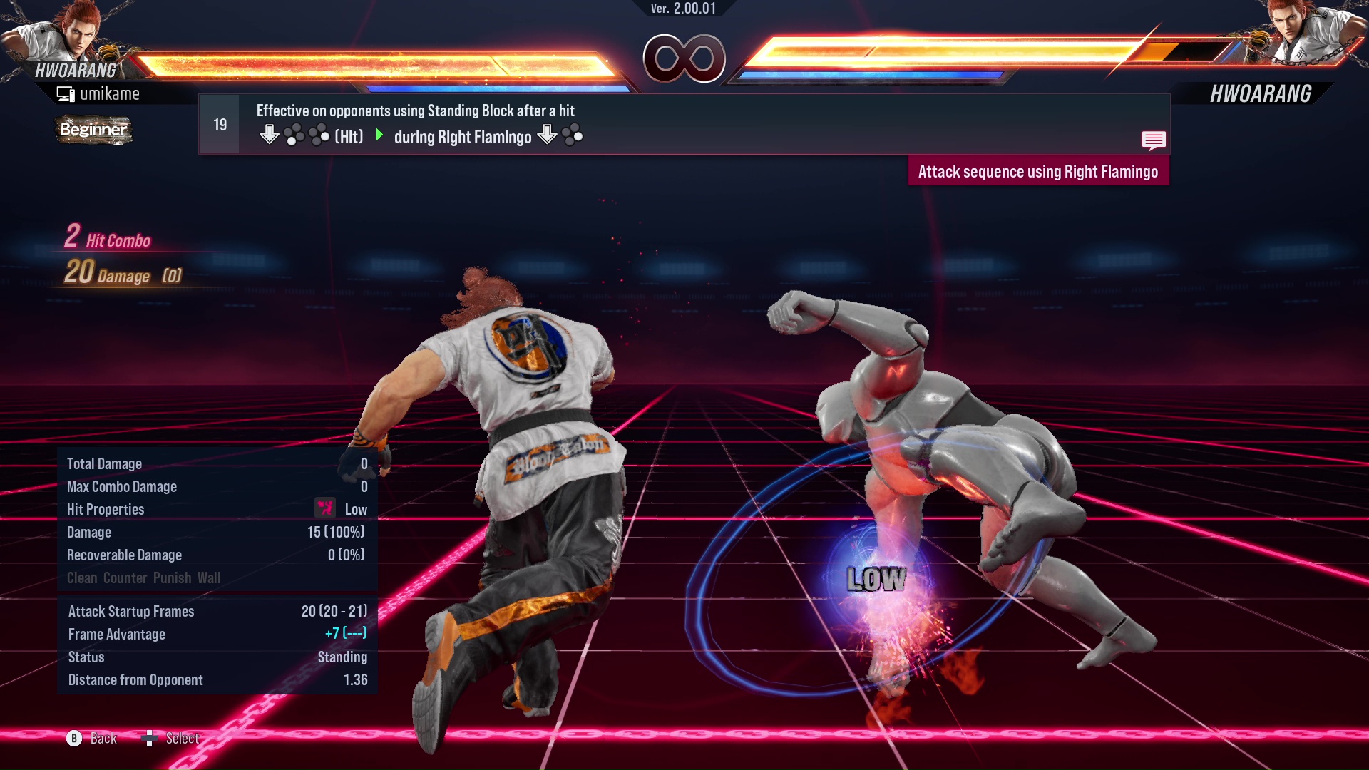 Effective on opponents using Standing Block after a hit